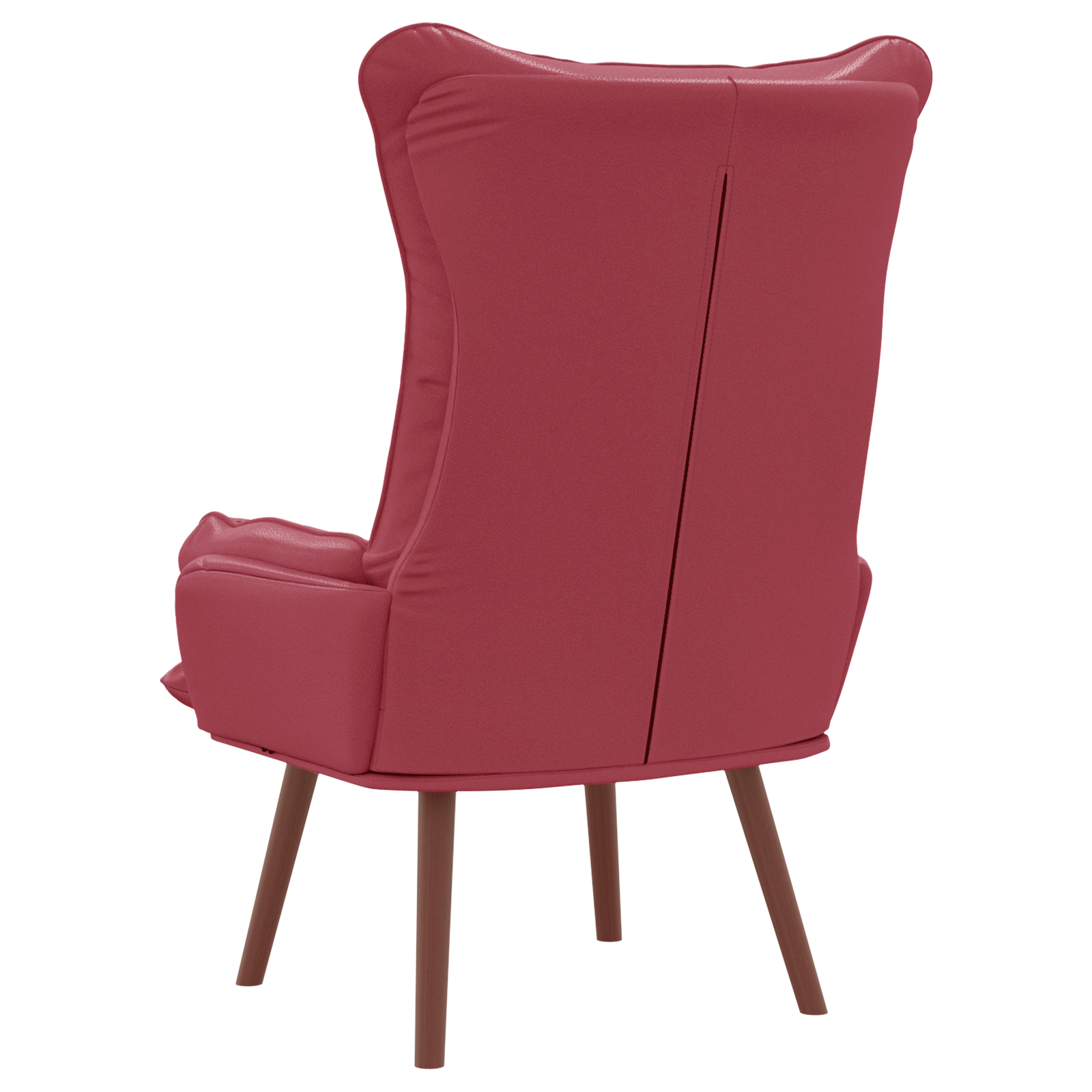 Relaxing Chair Wine Red Faux Leather - Image 6