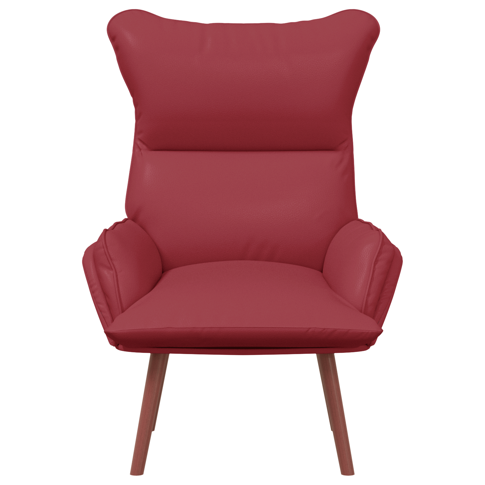Relaxing Chair Wine Red Faux Leather - Image 4