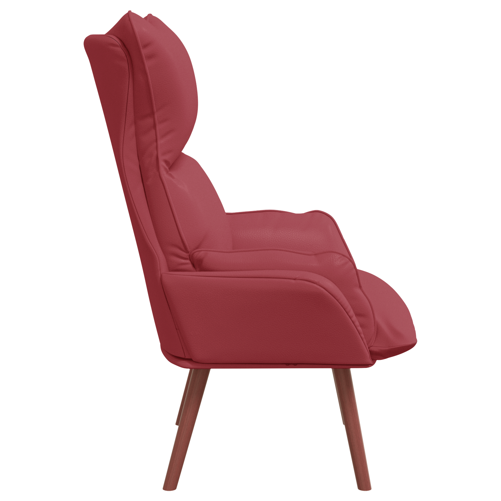 Relaxing Chair Wine Red Faux Leather - Image 5