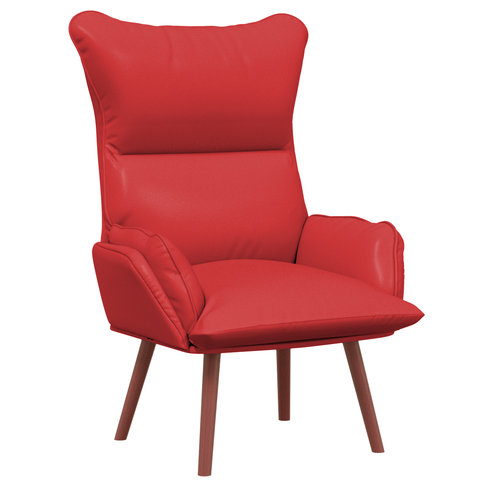 Relaxing Chair Red Faux Leather - Image 2