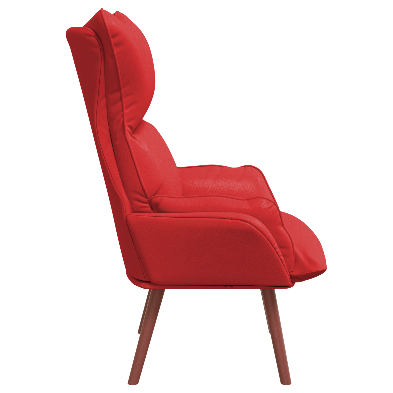 Relaxing Chair Red Faux Leather - Image 5