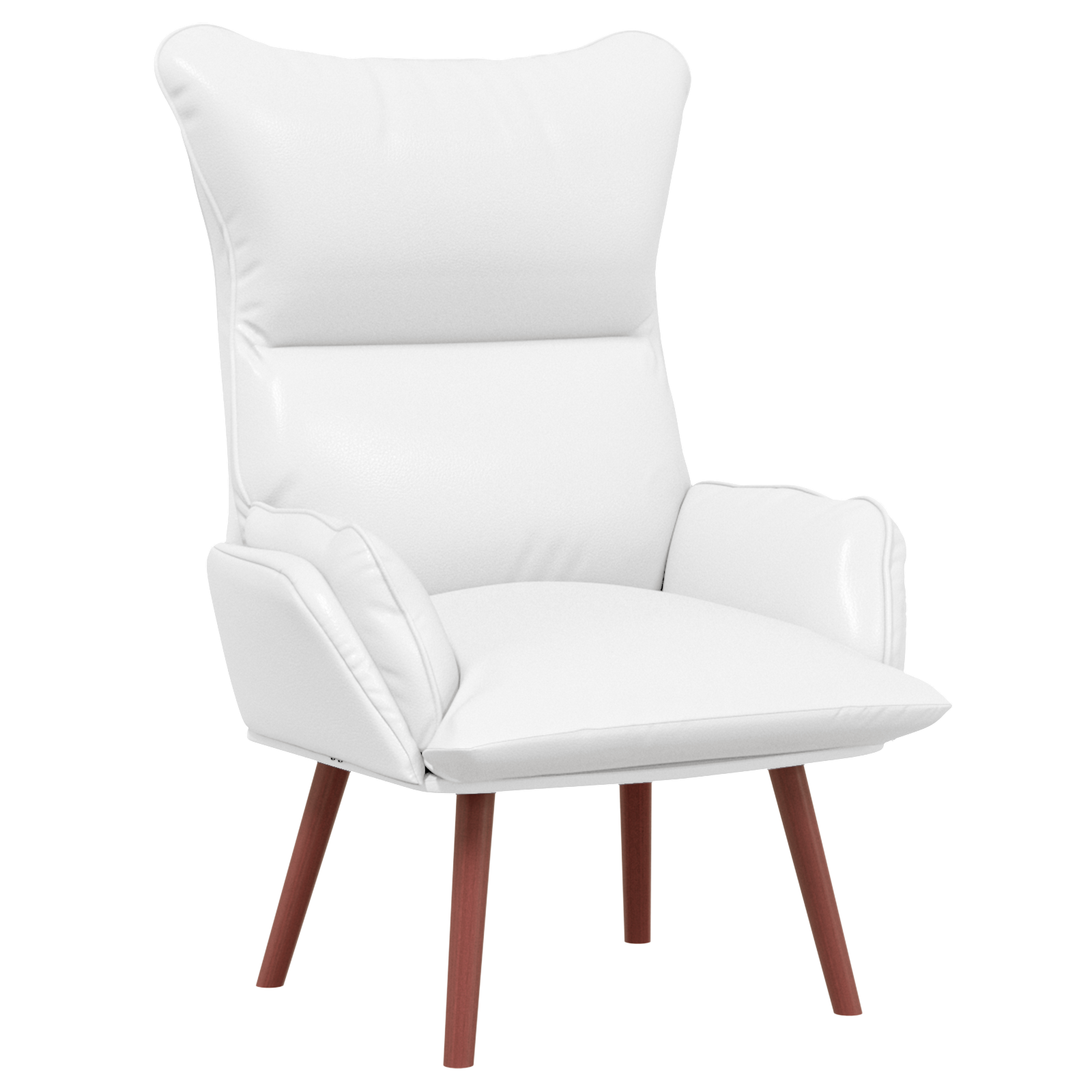 Relaxing Chair White Faux Leather - Image 2