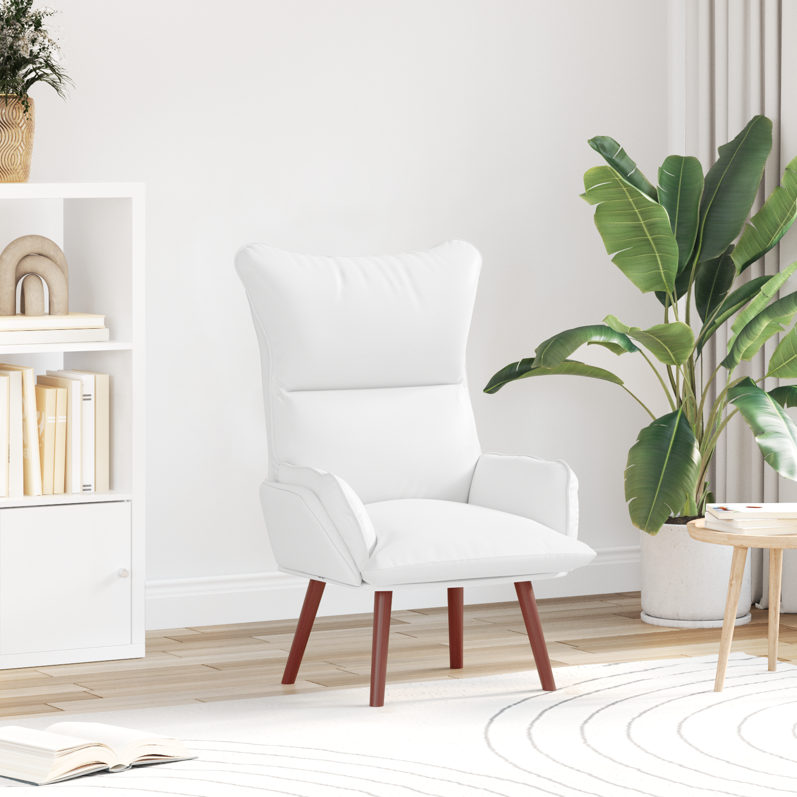Relaxing Chair White Faux Leather