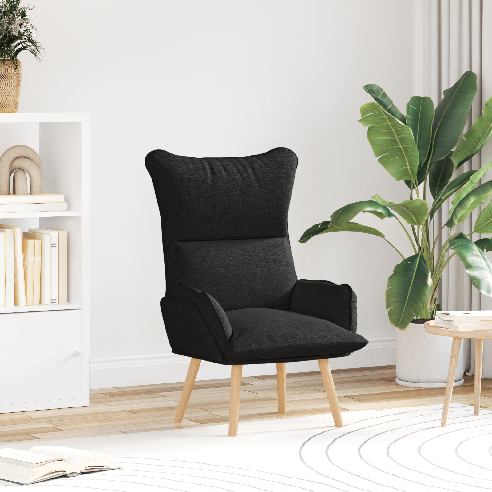 Relaxing Chair Black Fabric