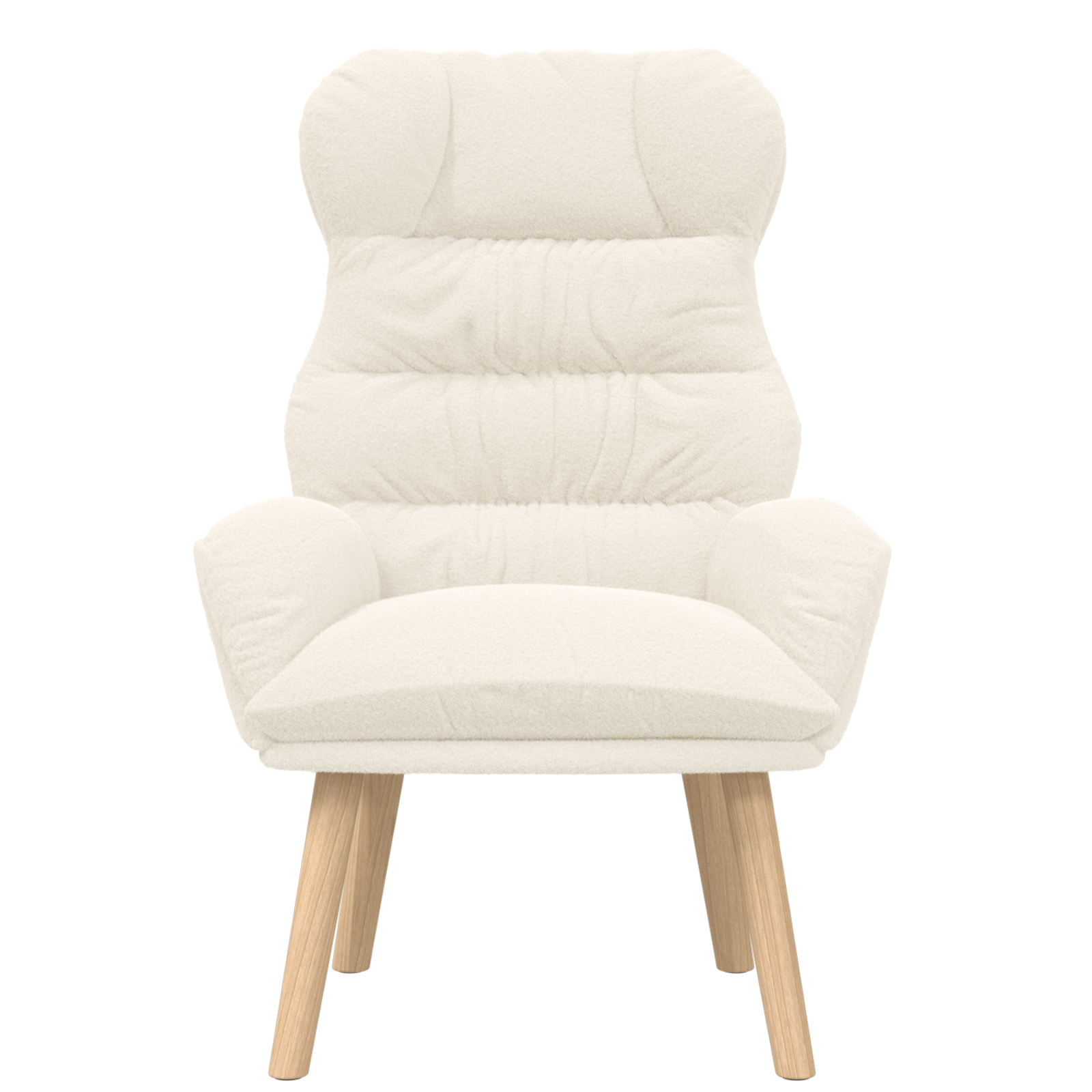 Relaxing Chair Cream Curly Wool-like Fabric - Image 4