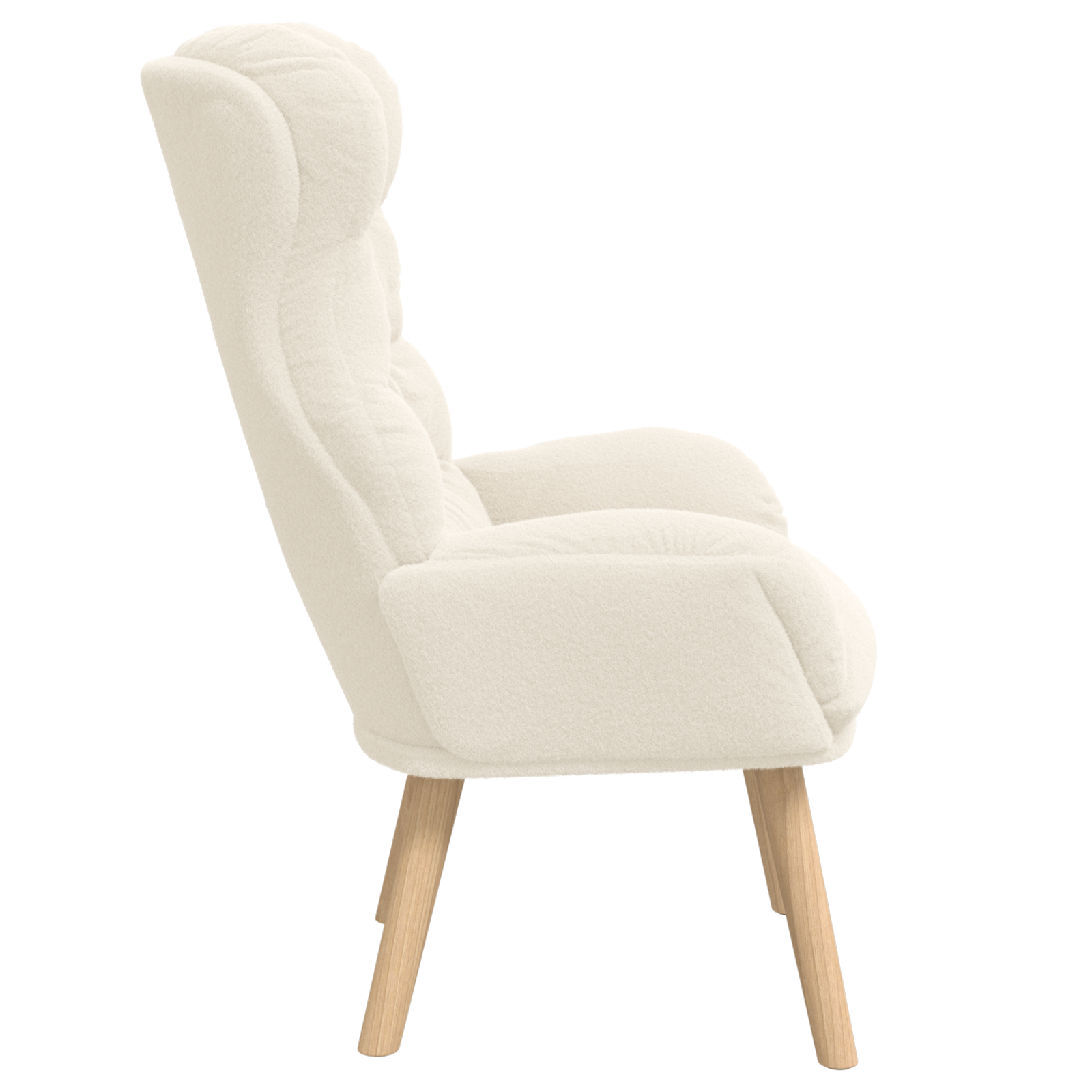 Relaxing Chair Cream Curly Wool-like Fabric - Image 5