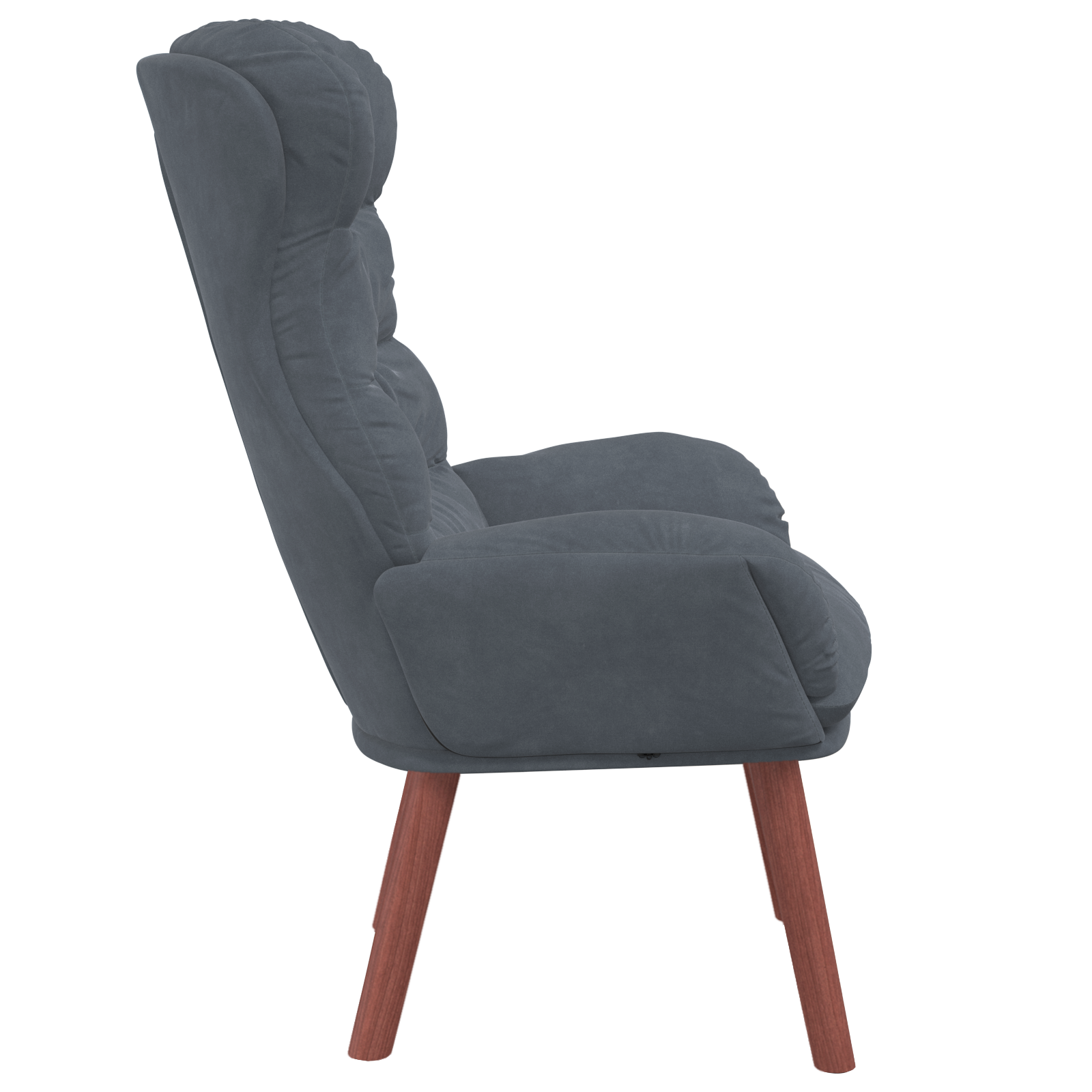 Relaxing Chair Dark Grey Velvet - Image 5