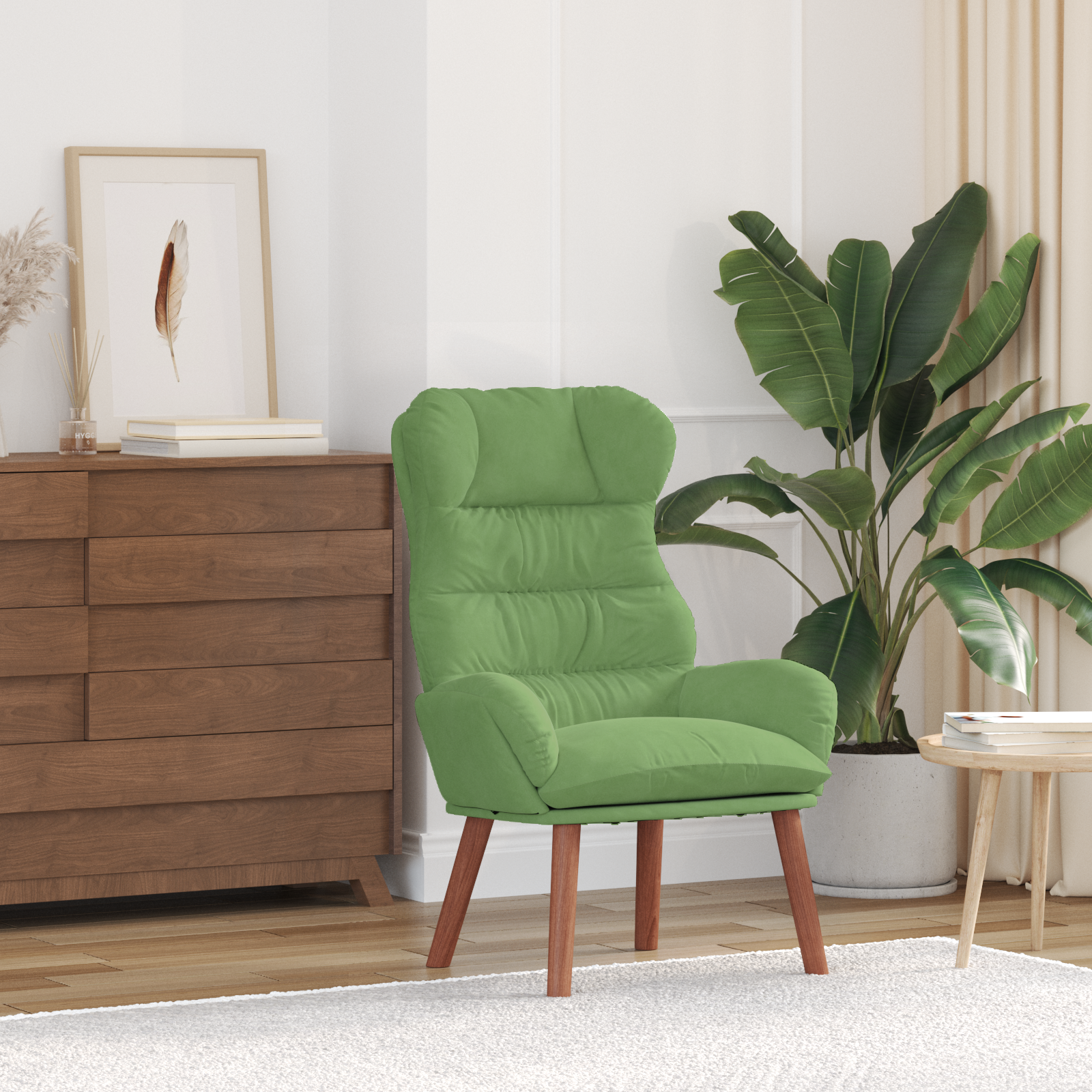 Relaxing Chair Light Green Velvet