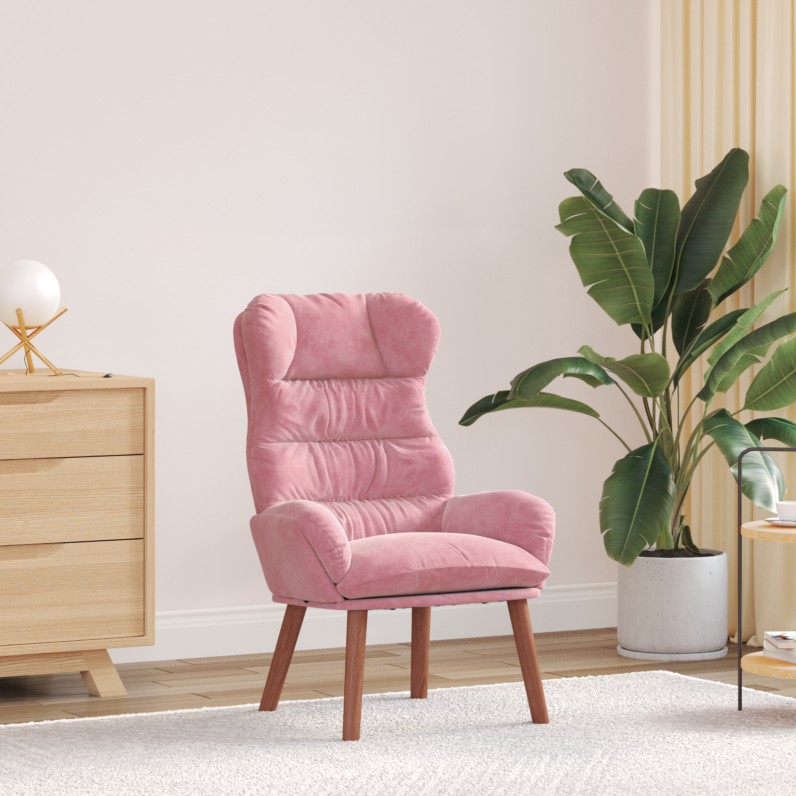 Relaxing Chair Pink Velvet
