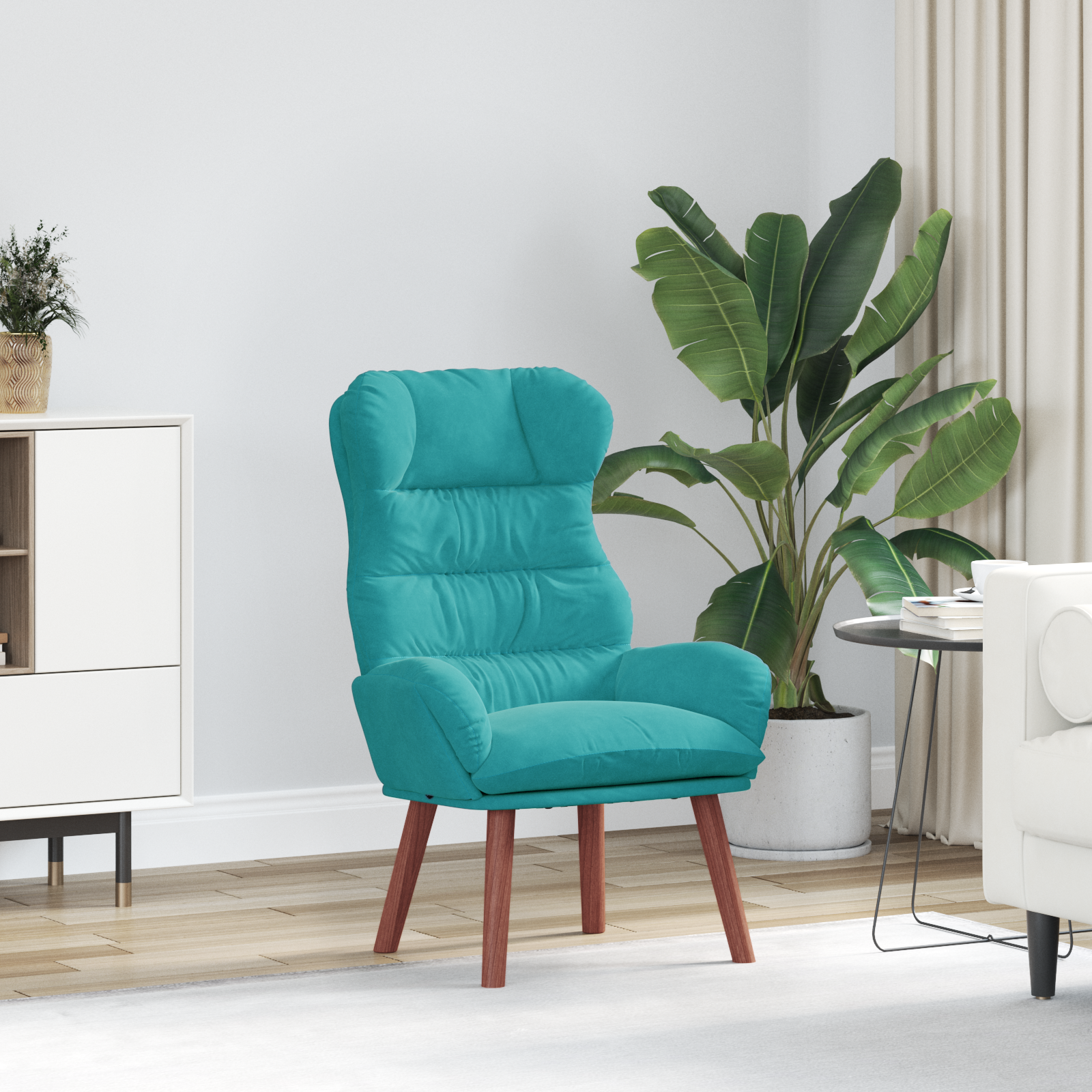 Relaxing Chair Turquoise Velvet