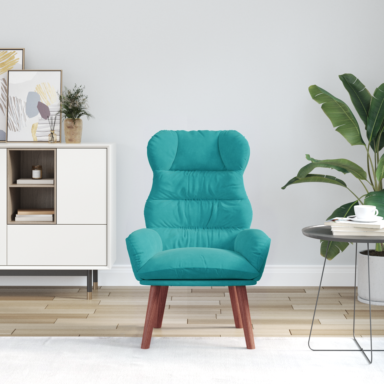 Relaxing Chair Turquoise Velvet - Image 3