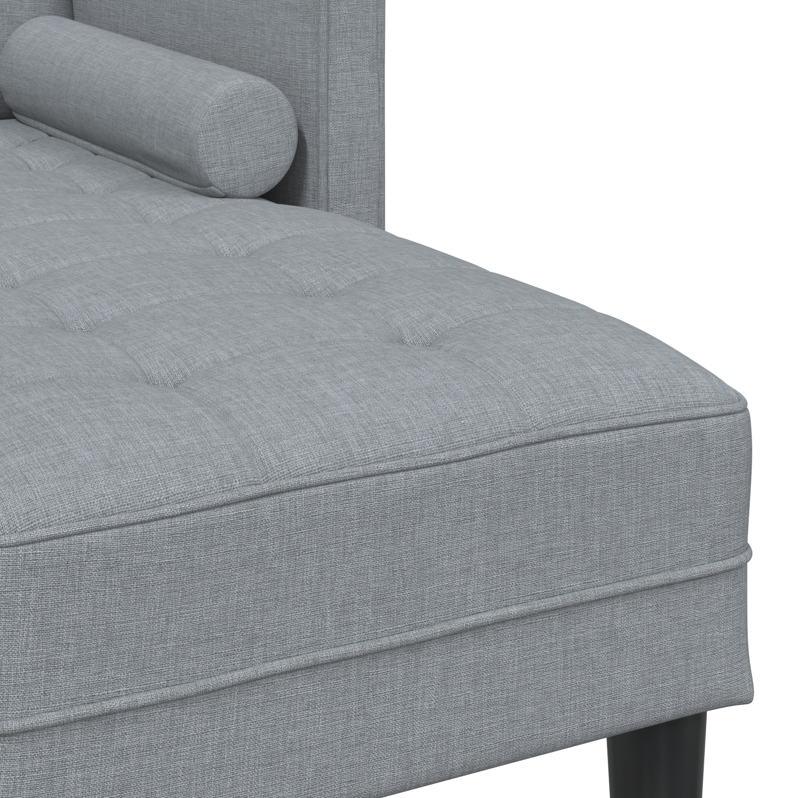 Light Grey L-shaped Sofa for 3 People, 160 cm Fabric - Image 7