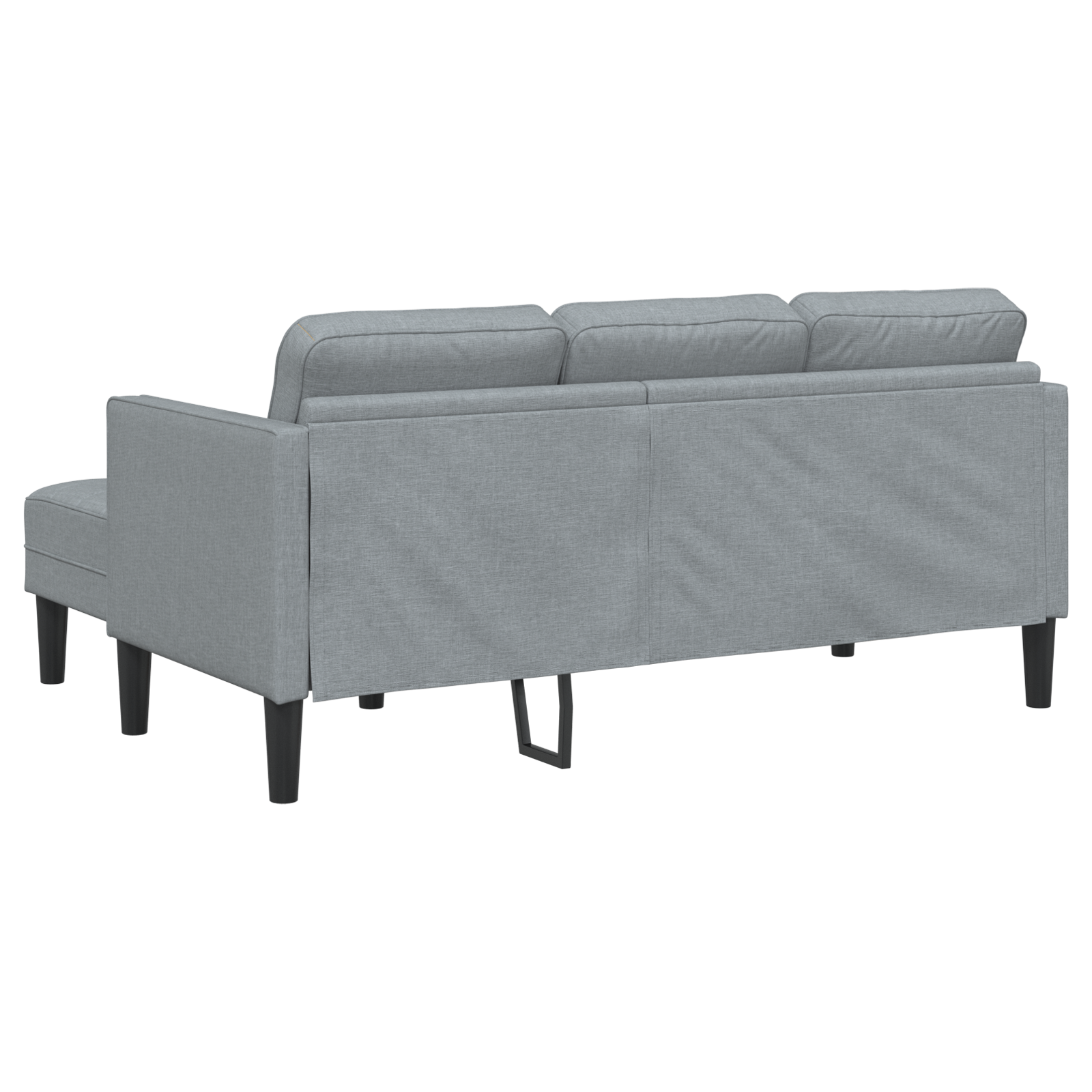 Light Grey L-shaped Sofa for 3 People, 160 cm Fabric - Image 6