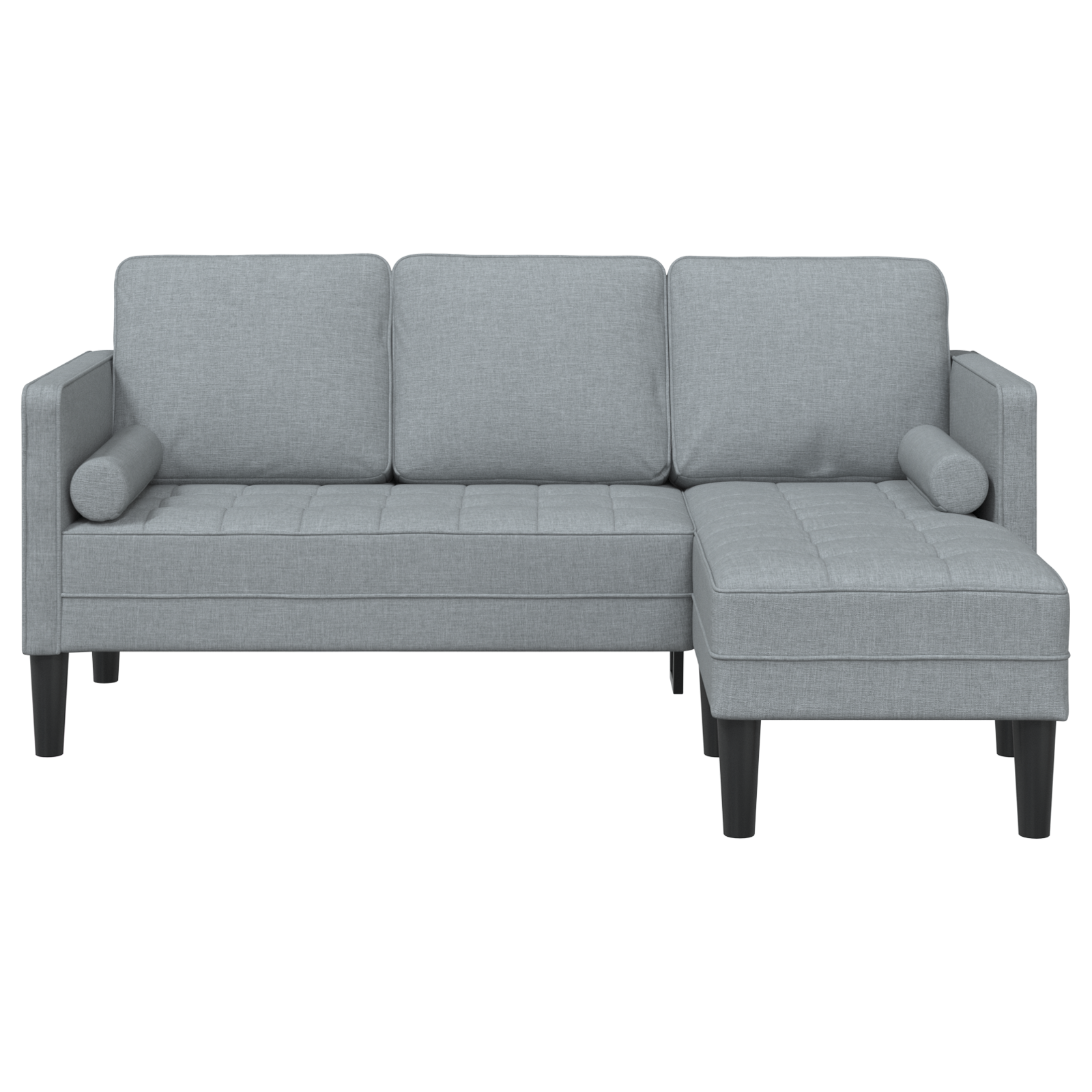 Light Grey L-shaped Sofa for 3 People, 160 cm Fabric - Image 4