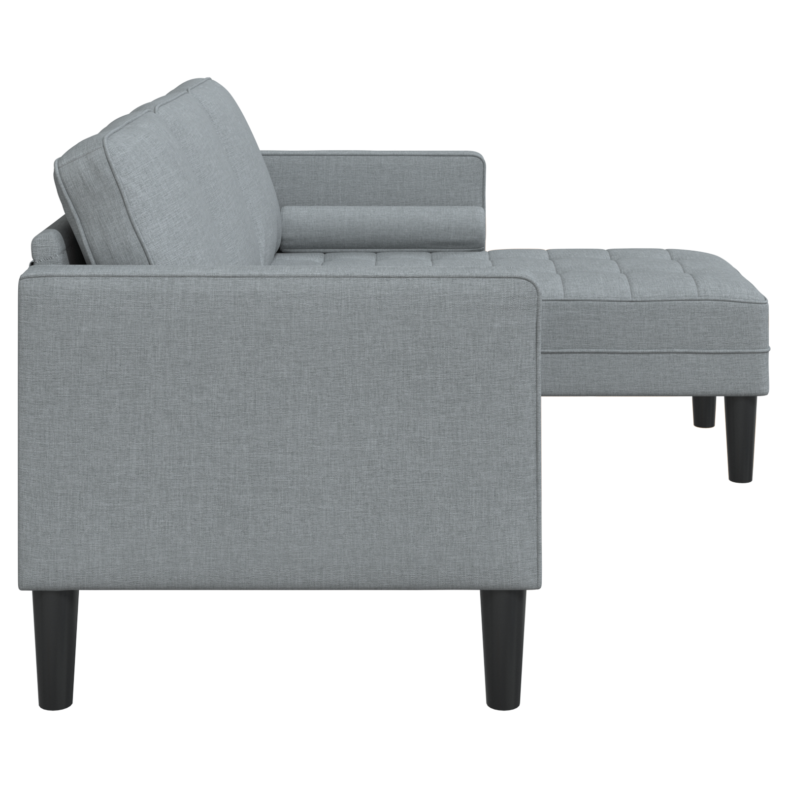 Light Grey L-shaped Sofa for 3 People, 160 cm Fabric - Image 5