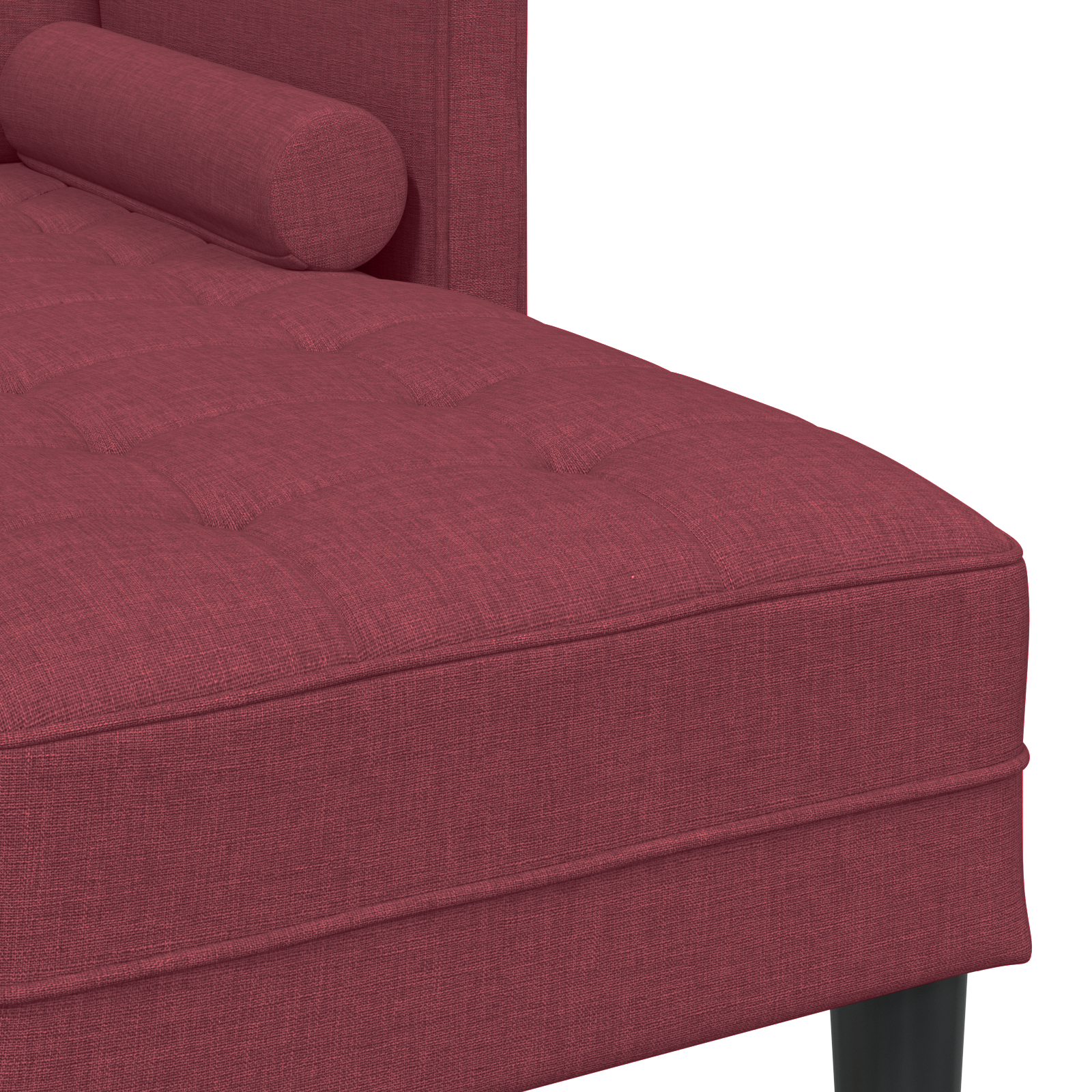 3-Seater L-Shaped Sofa Wine Red 160 cm Fabric - Image 7
