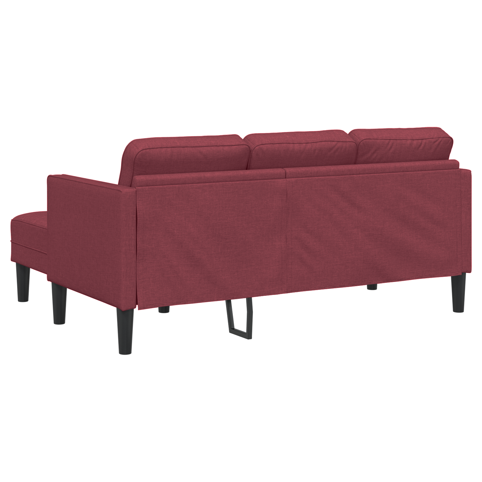 3-Seater L-Shaped Sofa Wine Red 160 cm Fabric - Image 4