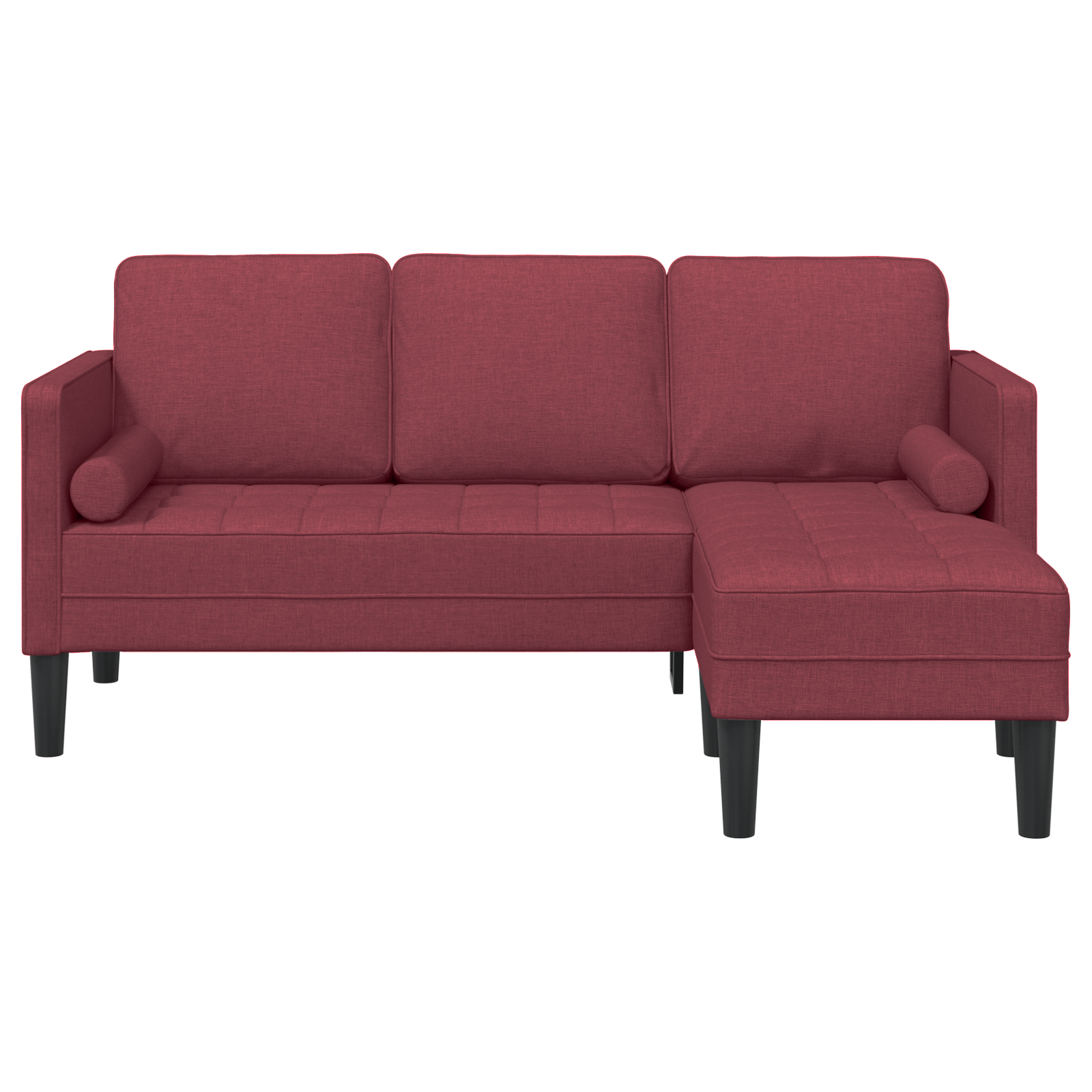 3-Seater L-Shaped Sofa Wine Red 160 cm Fabric - Image 5