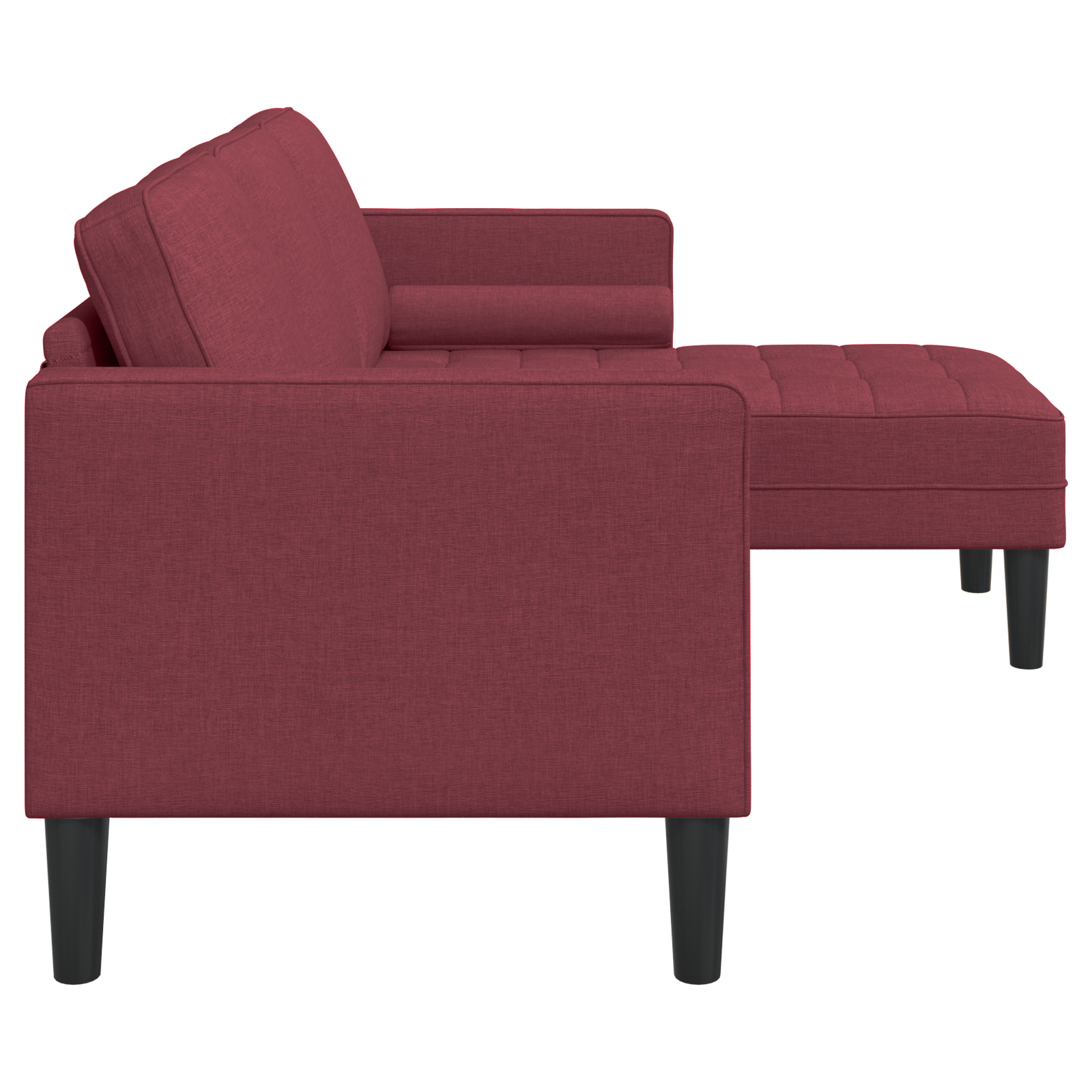 3-Seater L-Shaped Sofa Wine Red 160 cm Fabric - Image 6