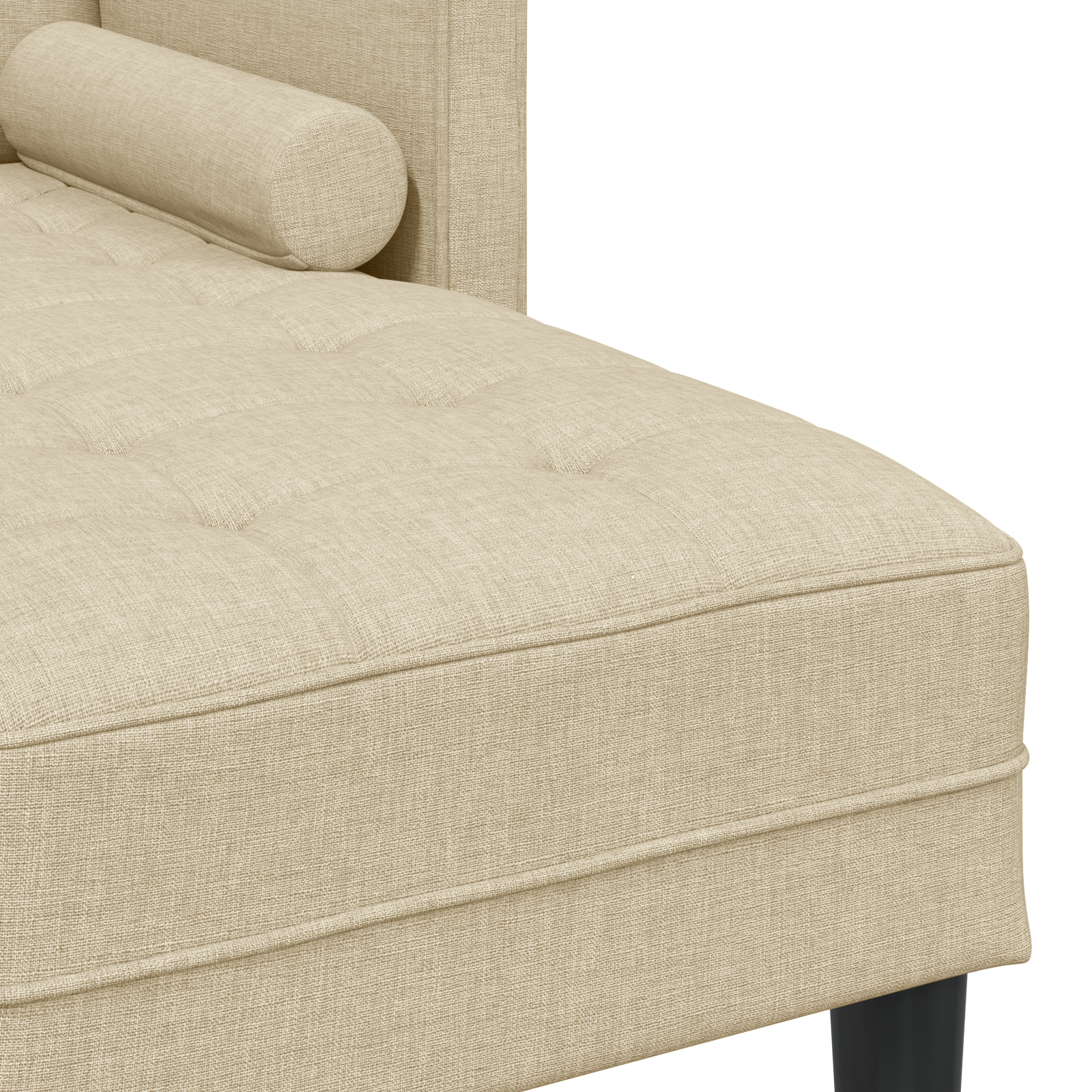 3-Seater L-Shaped Sofa Cream 160 cm Fabric - Image 7