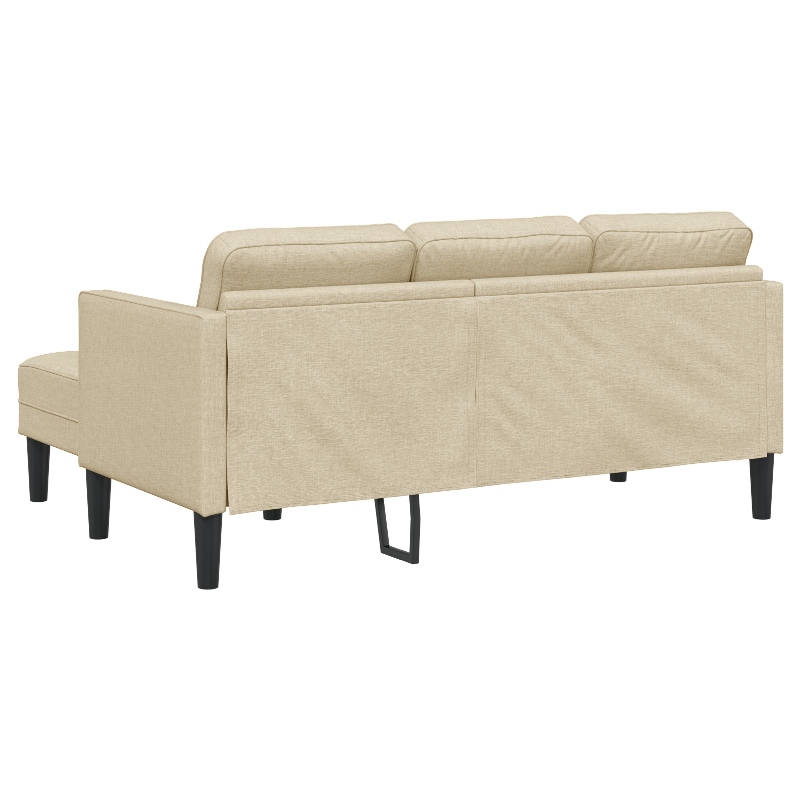 3-Seater L-Shaped Sofa Cream 160 cm Fabric - Image 4