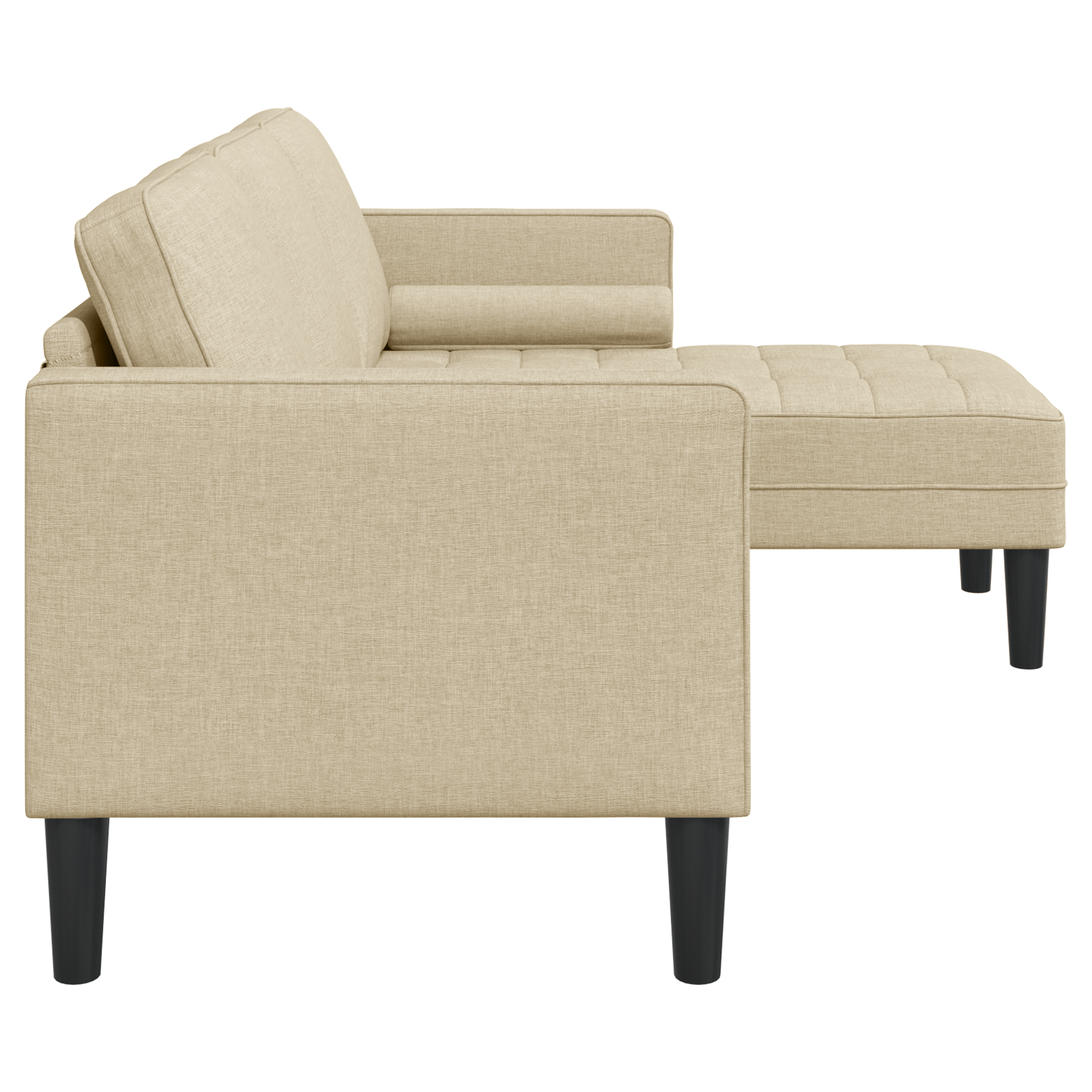 3-Seater L-Shaped Sofa Cream 160 cm Fabric - Image 6