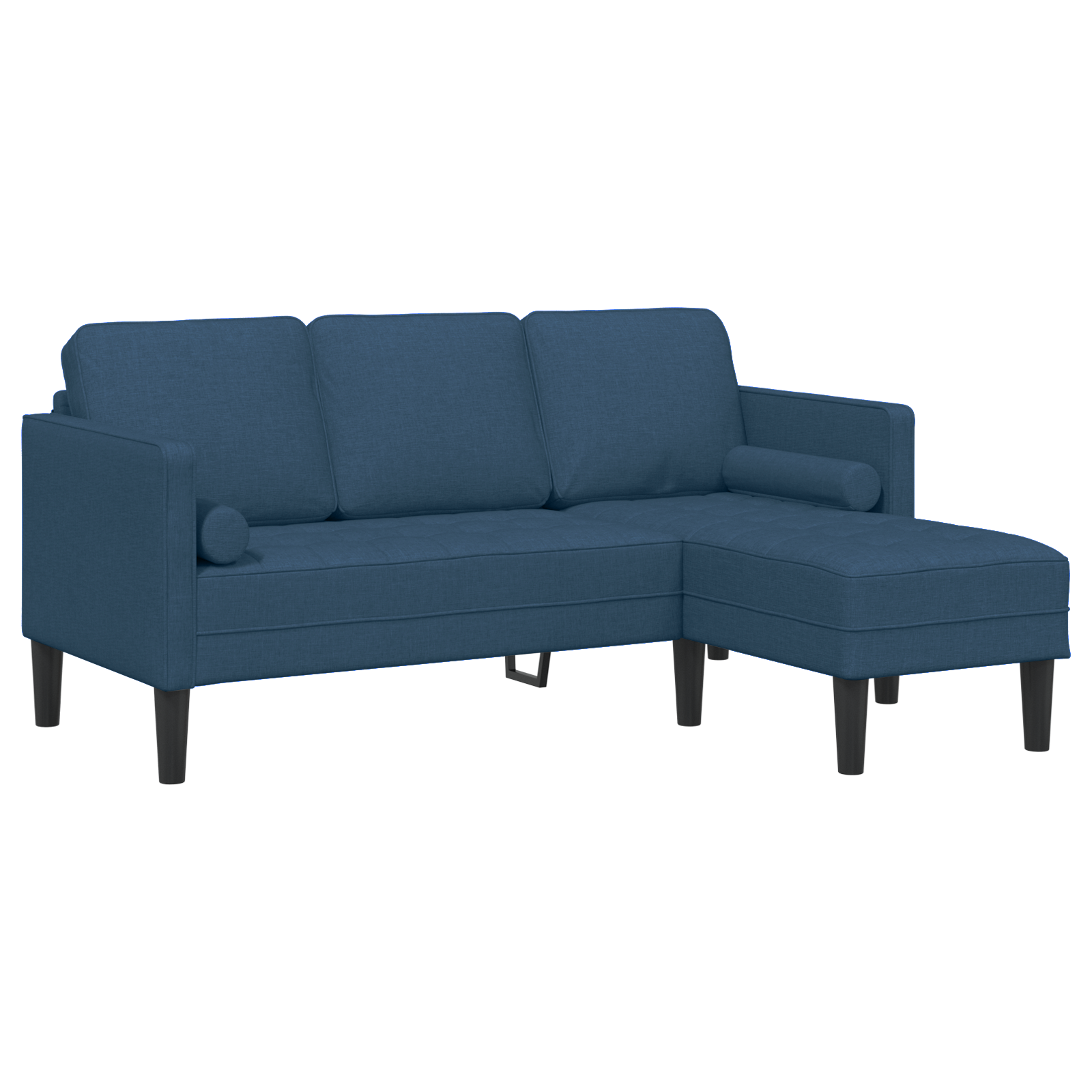 3-Seater L-Shaped Sofa Blue 160 cm Fabric - Image 2