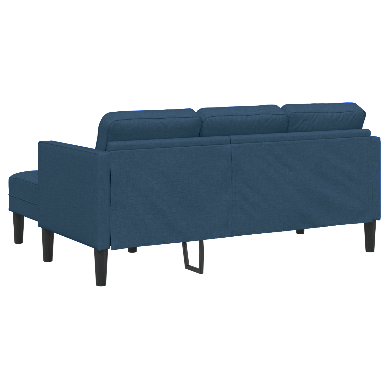 3-Seater L-Shaped Sofa Blue 160 cm Fabric - Image 4