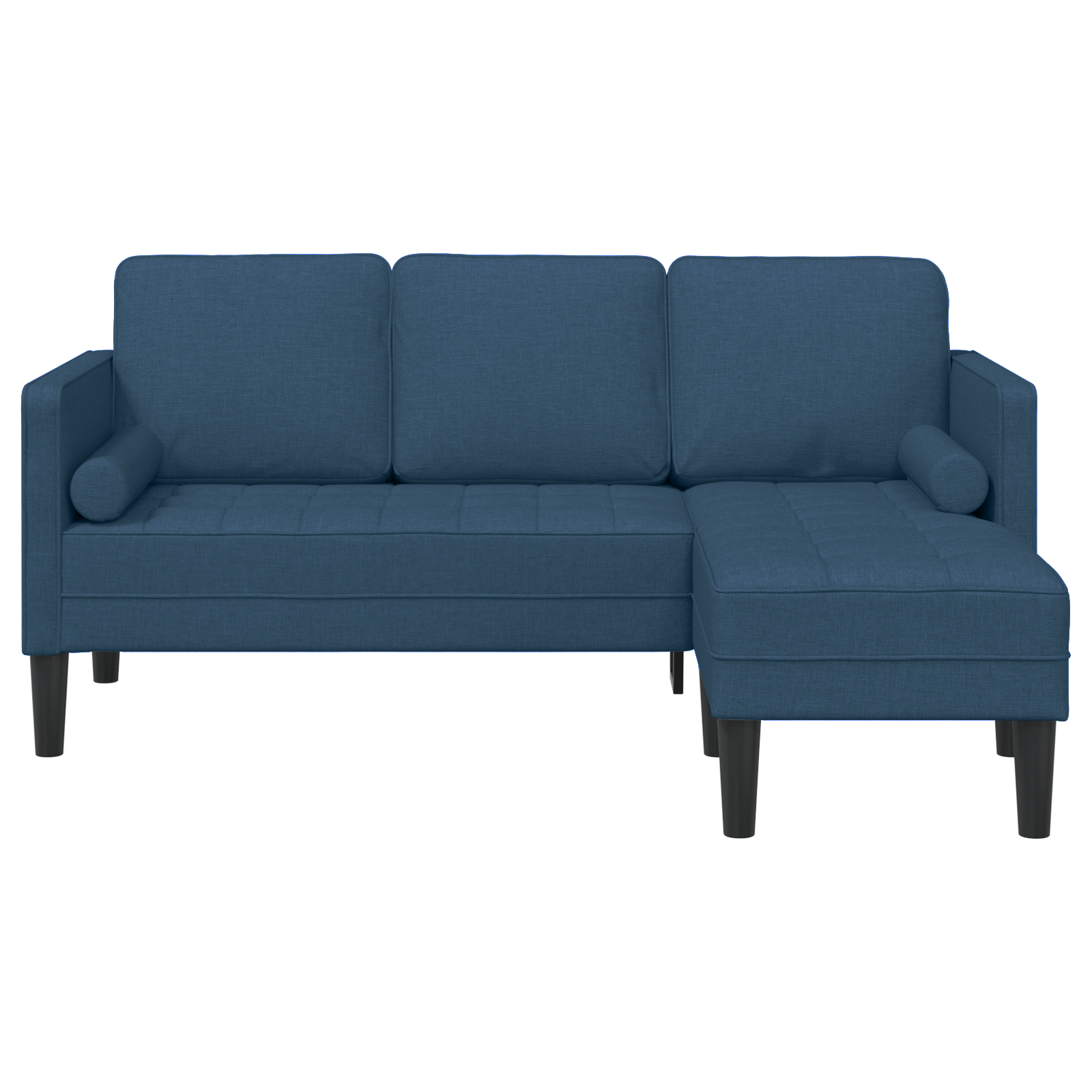 3-Seater L-Shaped Sofa Blue 160 cm Fabric - Image 5
