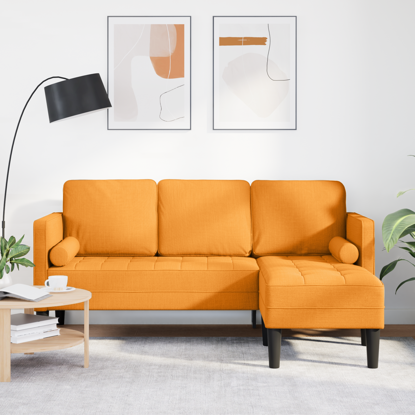 Thumbnail - vidaXL Sofa 3-Sitzer L-Form Dunkelgelb 160 cm Stoff