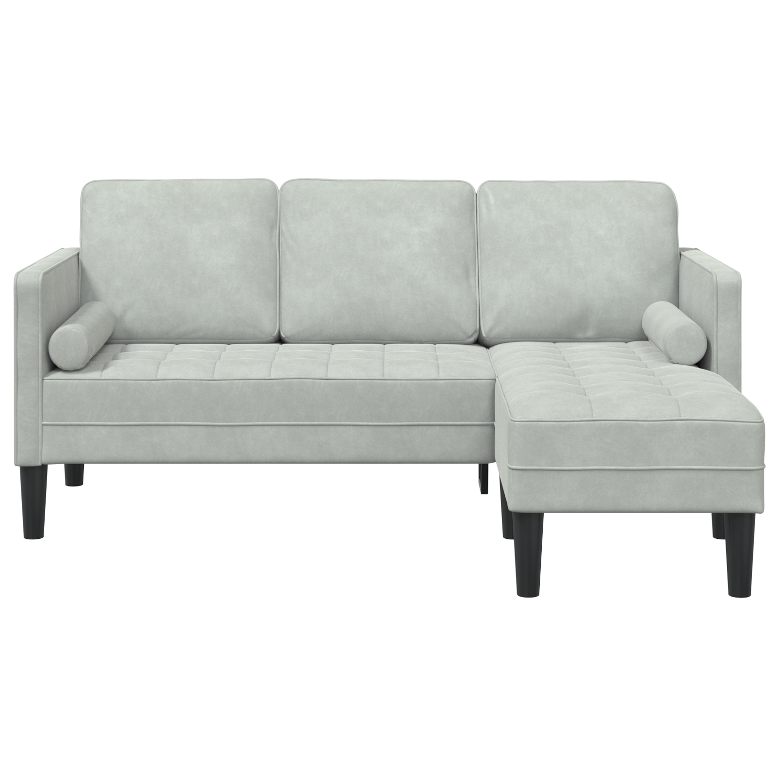 Thumbnail - vidaXL Sofa 3-Sitzer mit Chaiselongue L-Form Hellgrau 160 cm Samt