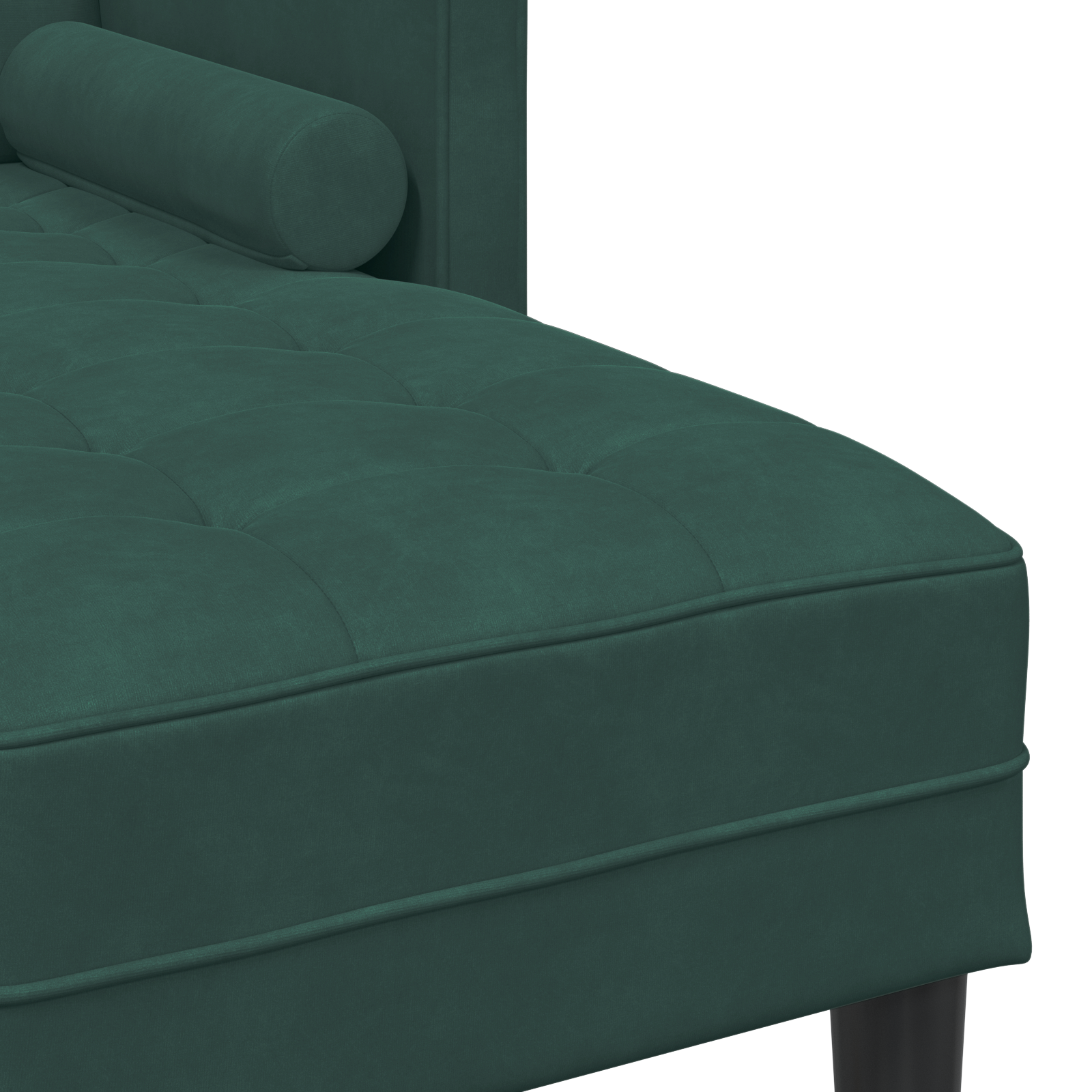 3-Seater Sofa with Chaise L-shaped Dark Green 160 cm Velvet - Image 6