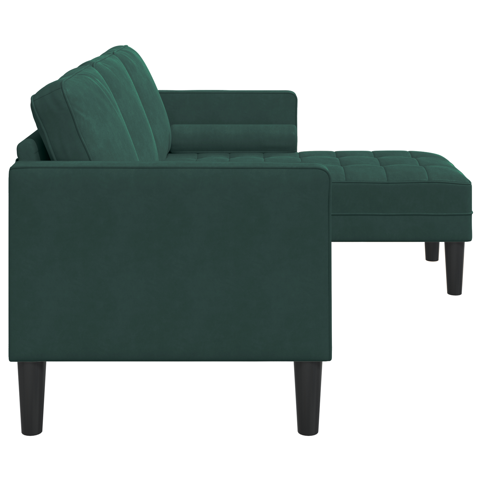 3-Seater Sofa with Chaise L-shaped Dark Green 160 cm Velvet - Image 5