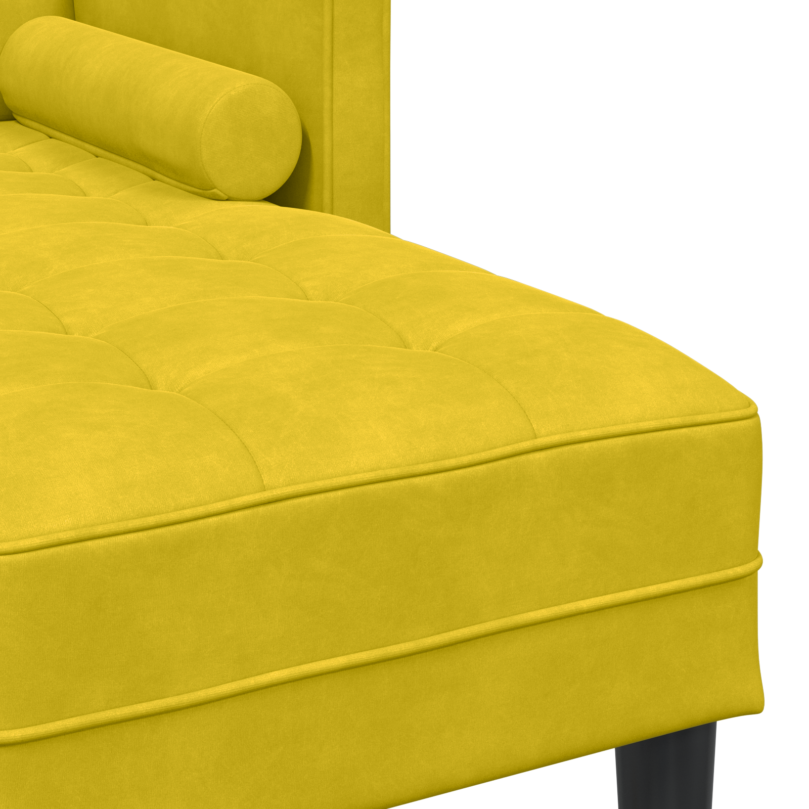 L-shaped Sofa Yellow 173x131x67 cm Velvet - Image 7