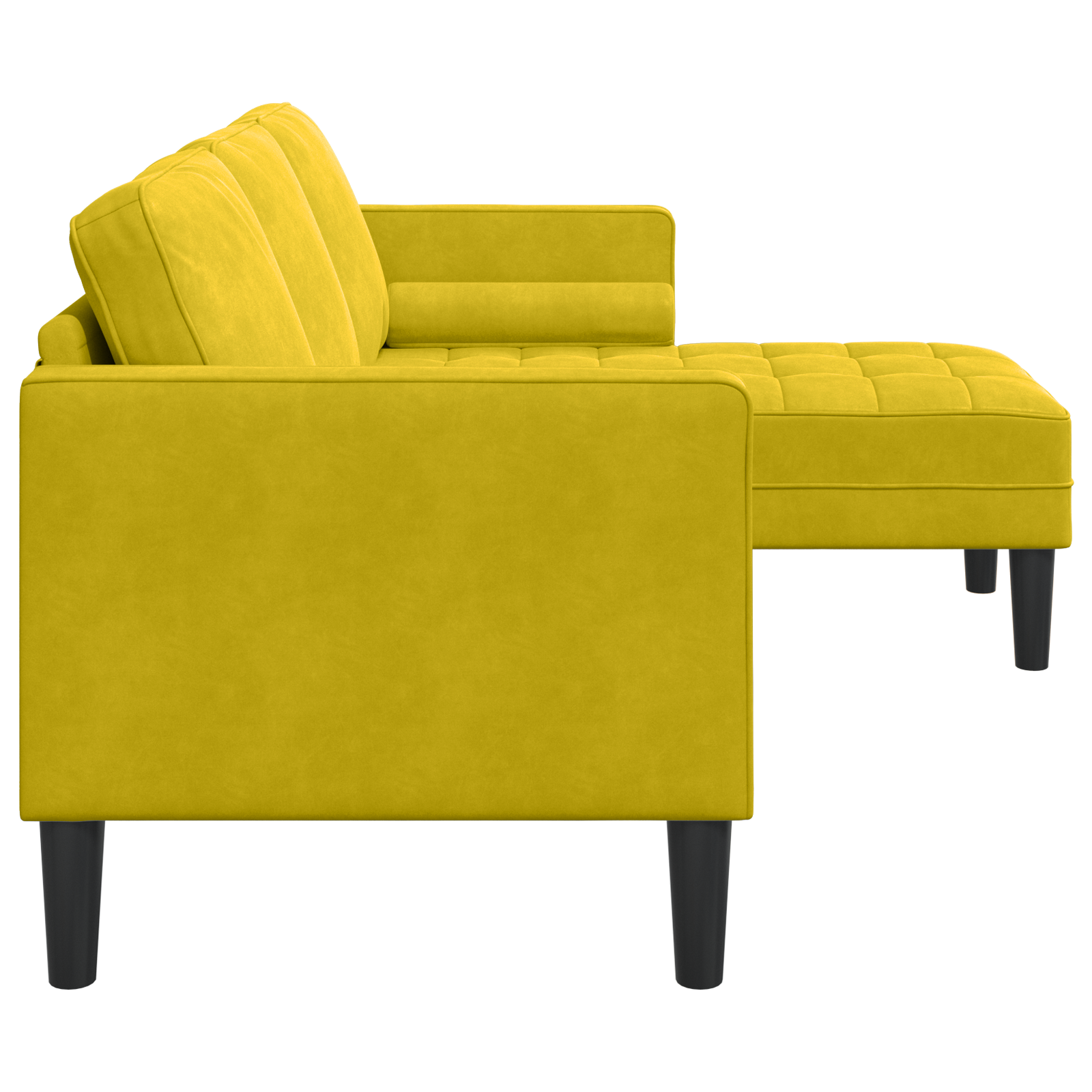 L-shaped Sofa Yellow 173x131x67 cm Velvet - Image 5