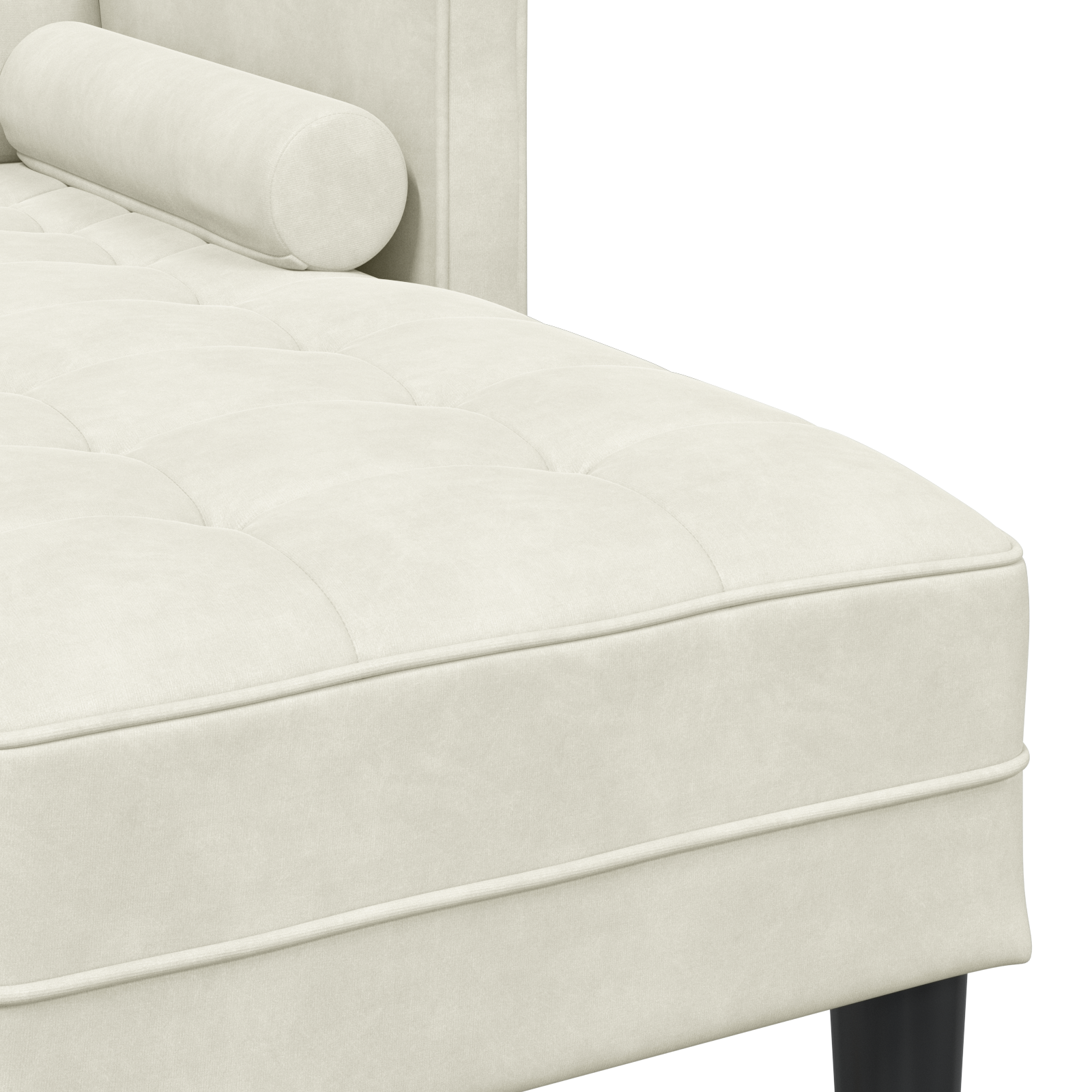 L-shaped Sofa Cream 173x131x67 cm Velvet - Image 7