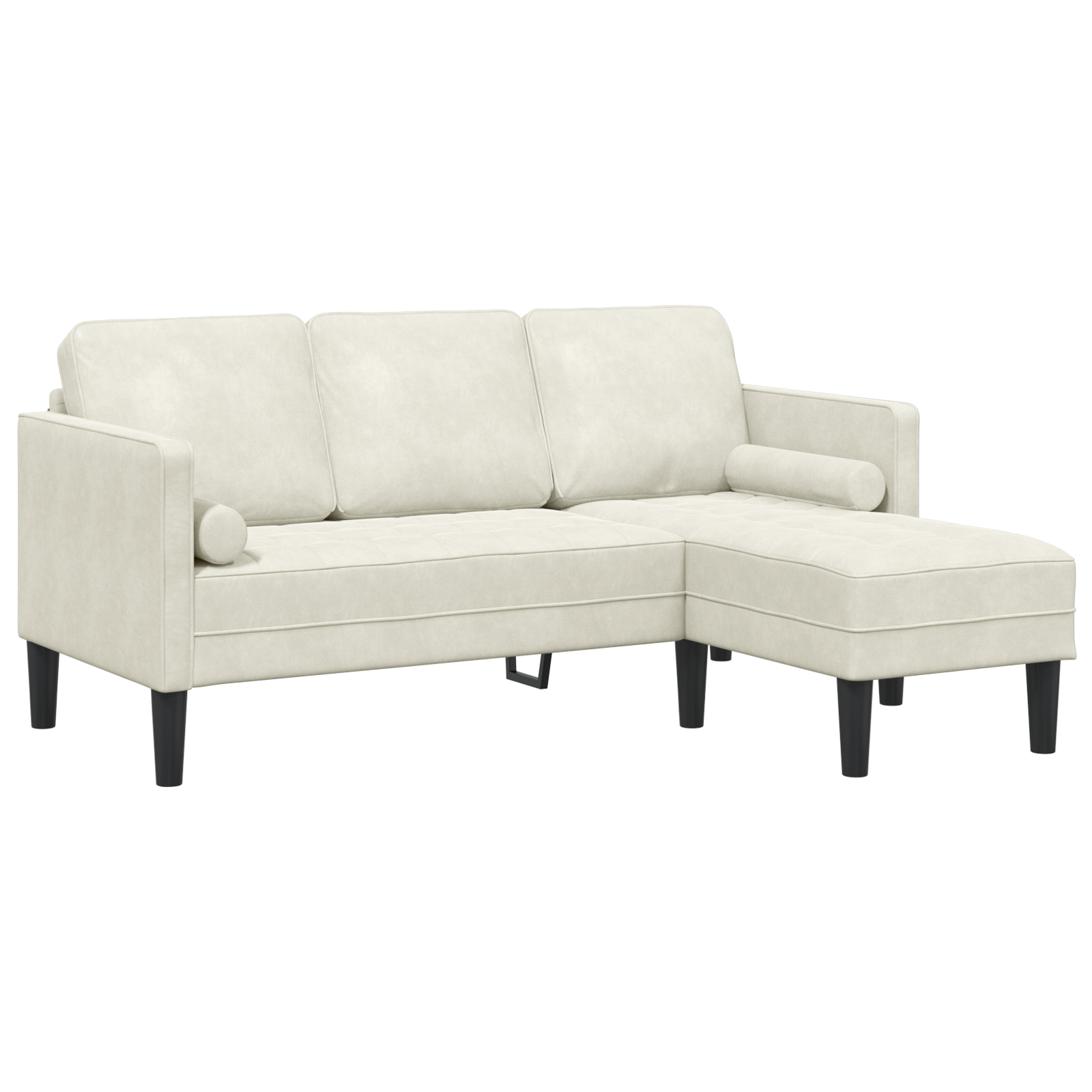 L-shaped Sofa Cream 173x131x67 cm Velvet - Image 2
