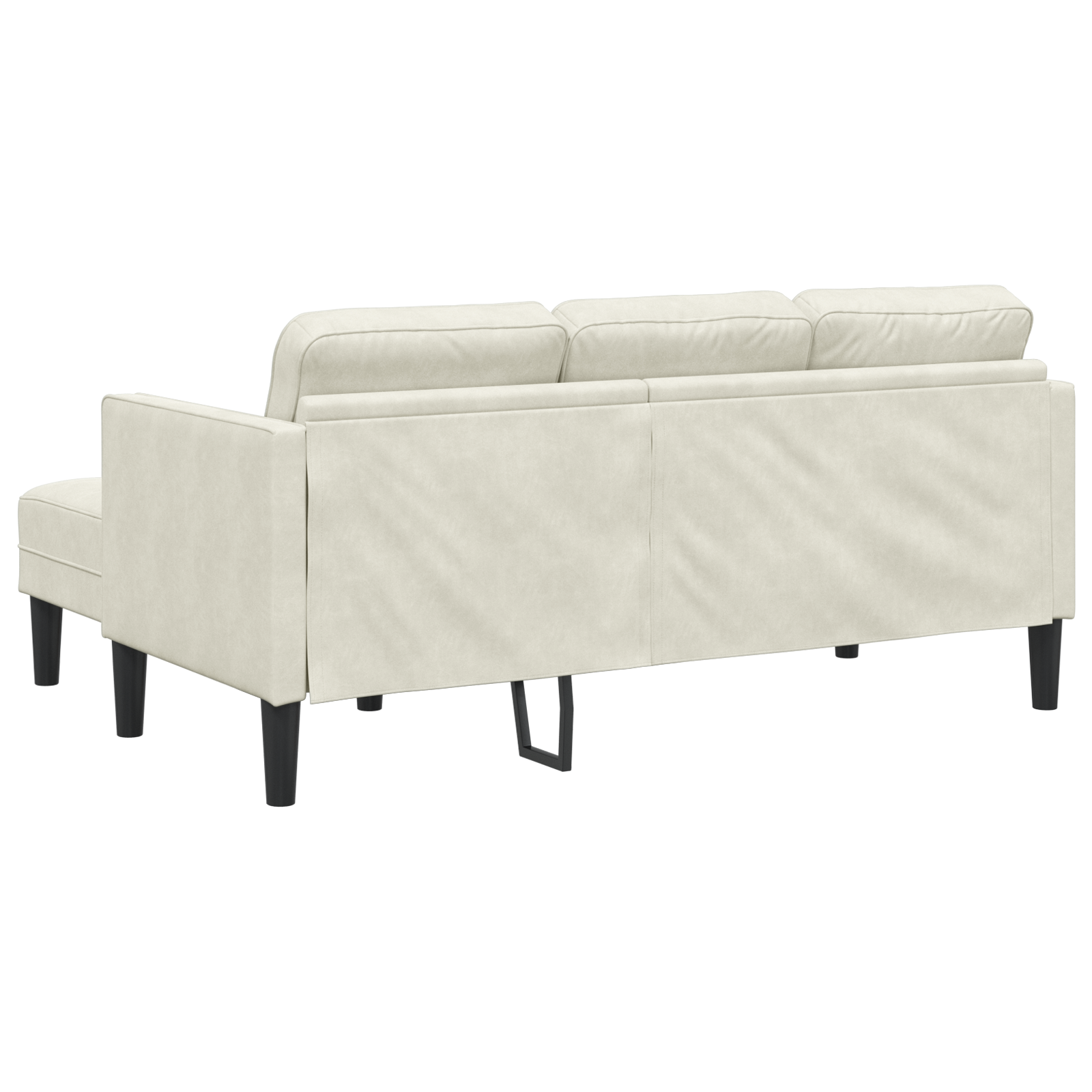 L-shaped Sofa Cream 173x131x67 cm Velvet - Image 6