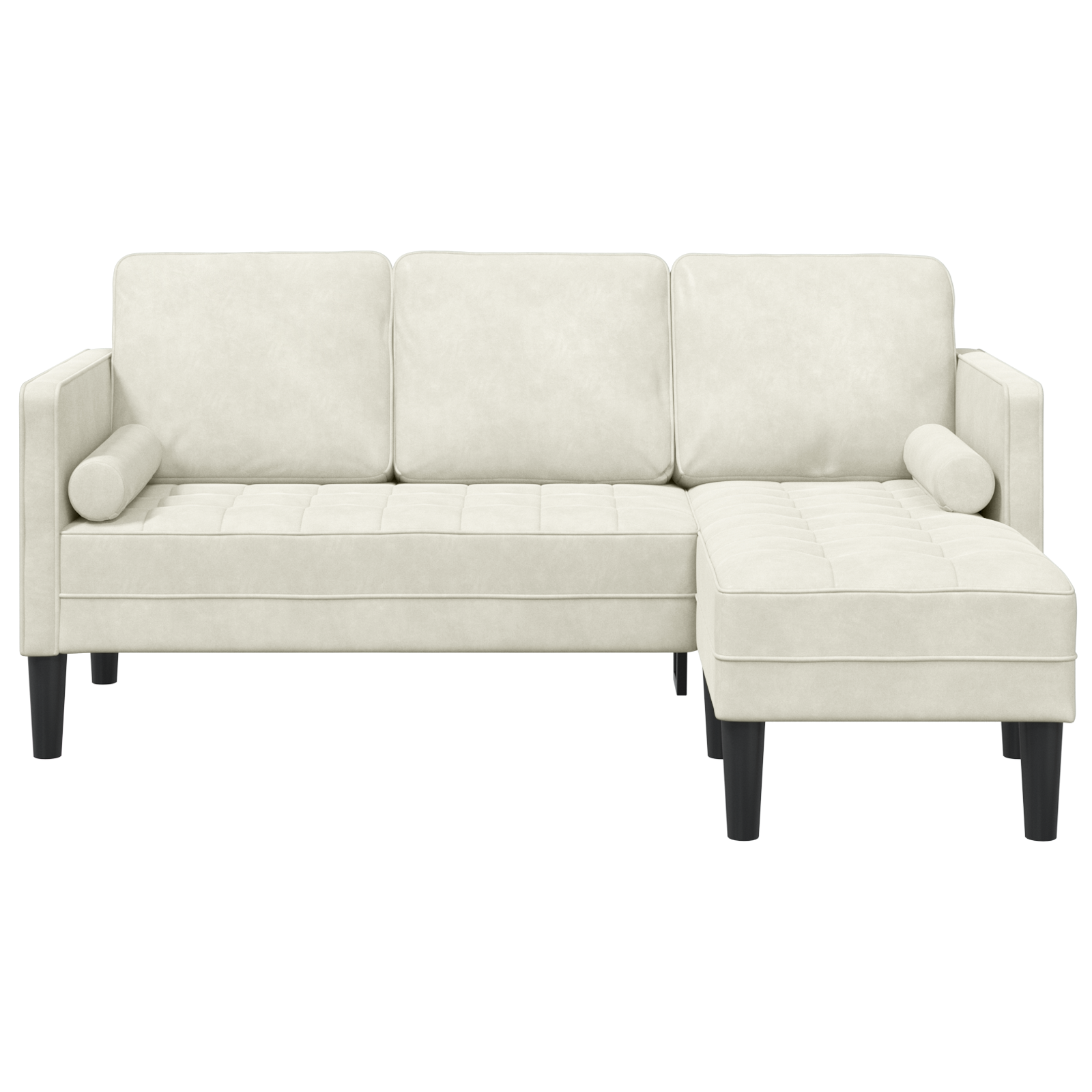 L-shaped Sofa Cream 173x131x67 cm Velvet - Image 4