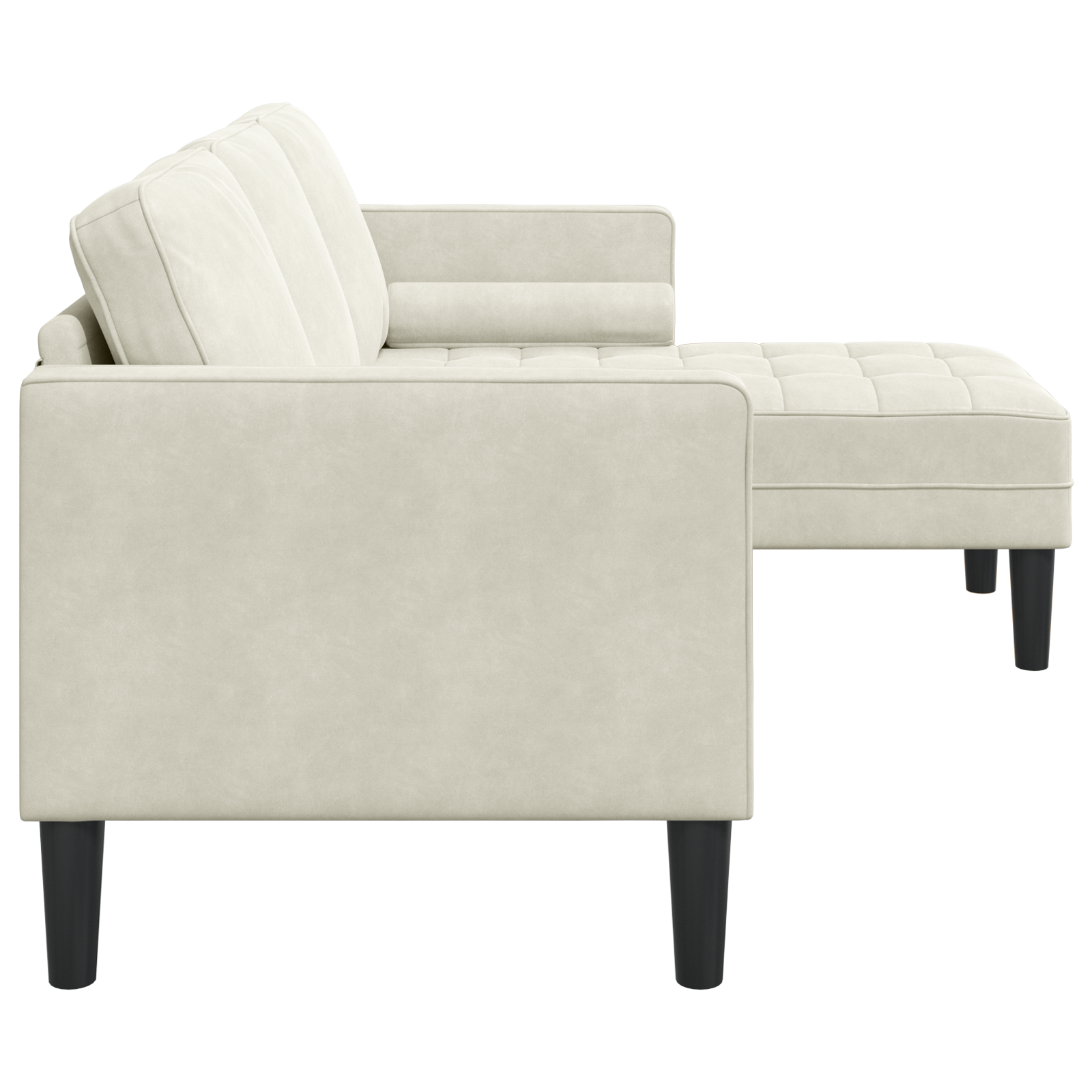L-shaped Sofa Cream 173x131x67 cm Velvet - Image 5