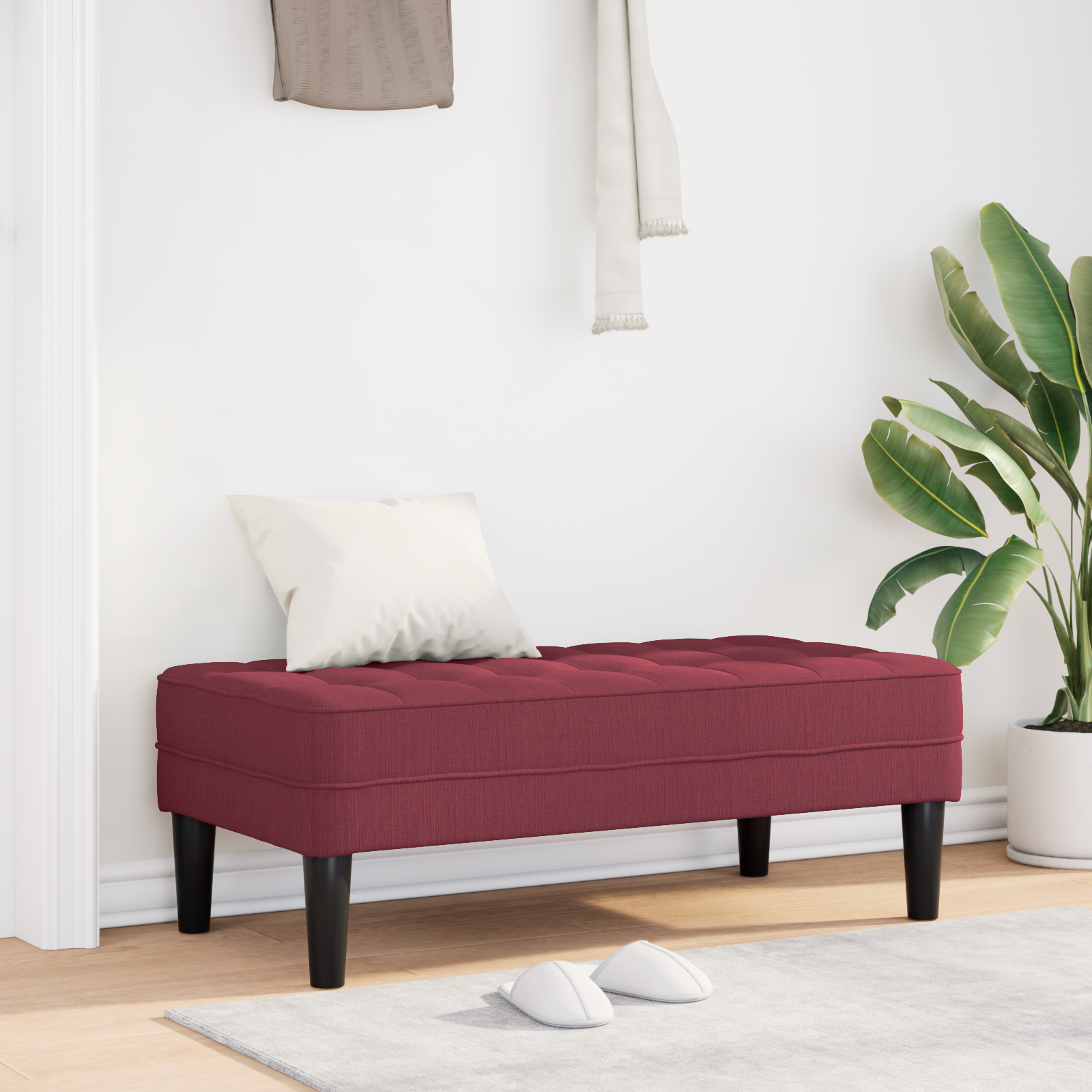 Bench Wine Red 113x57x39 cm Fabric