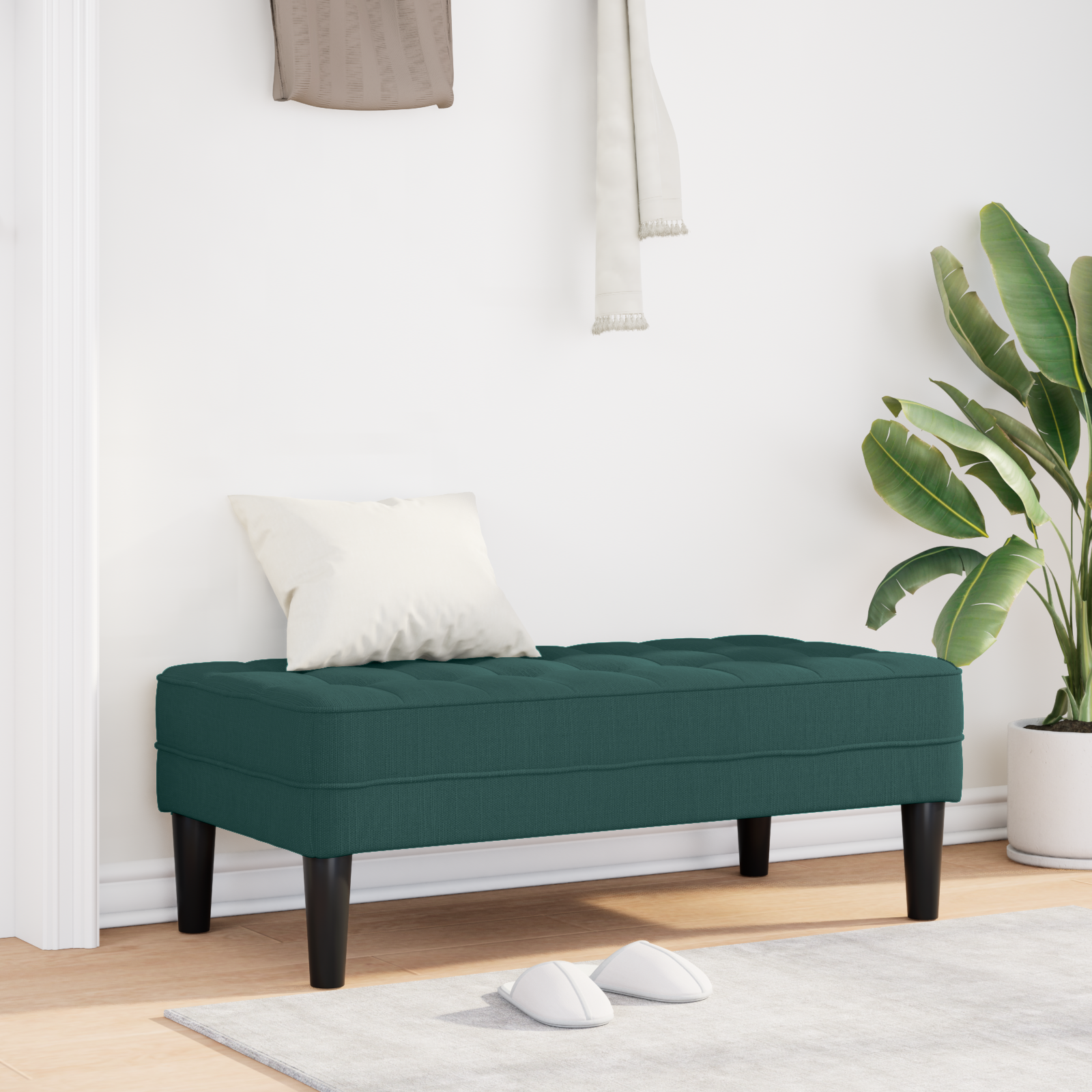 Bench Dark Green 113x57x39 cm Fabric