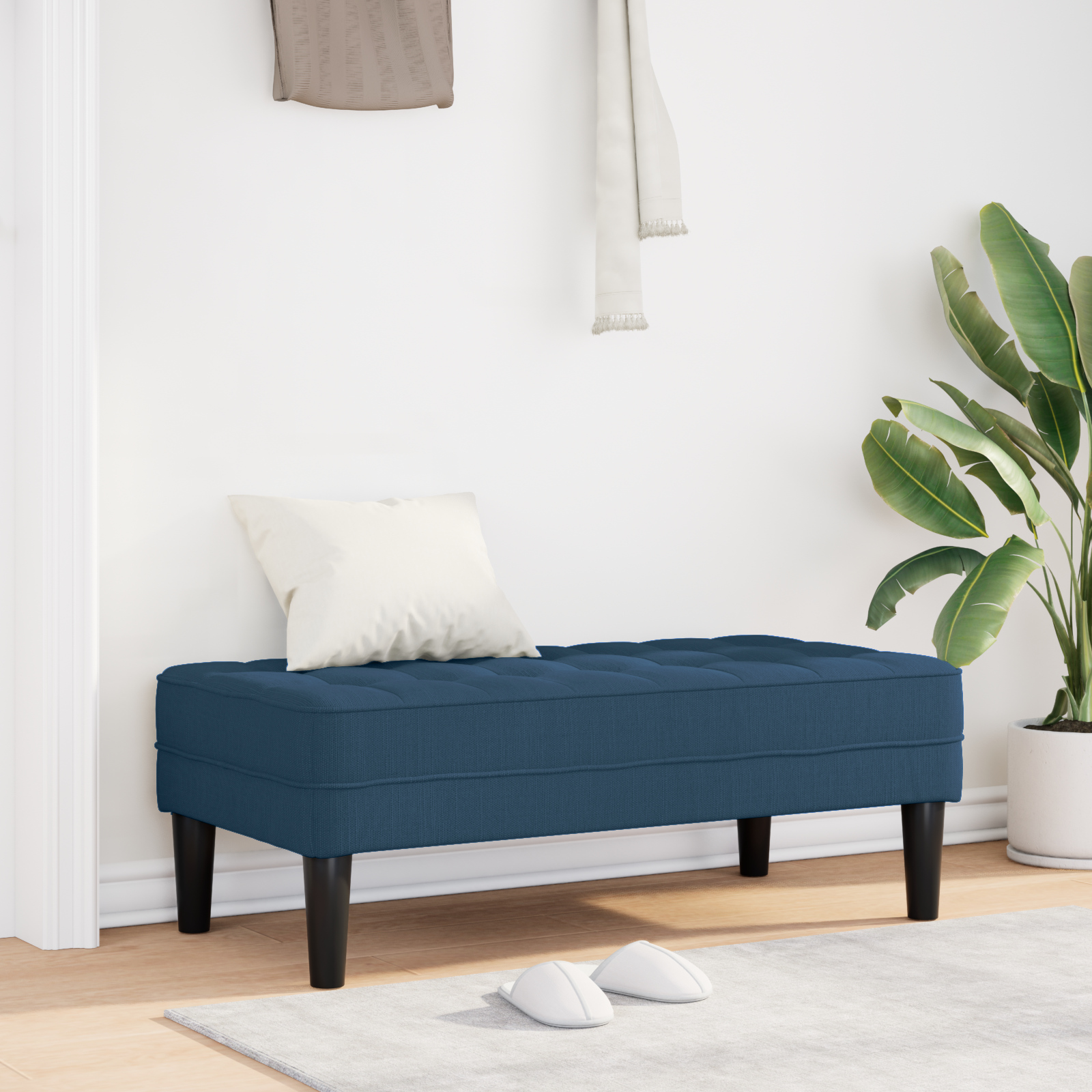 Bench Blue 113x57x39 cm Fabric