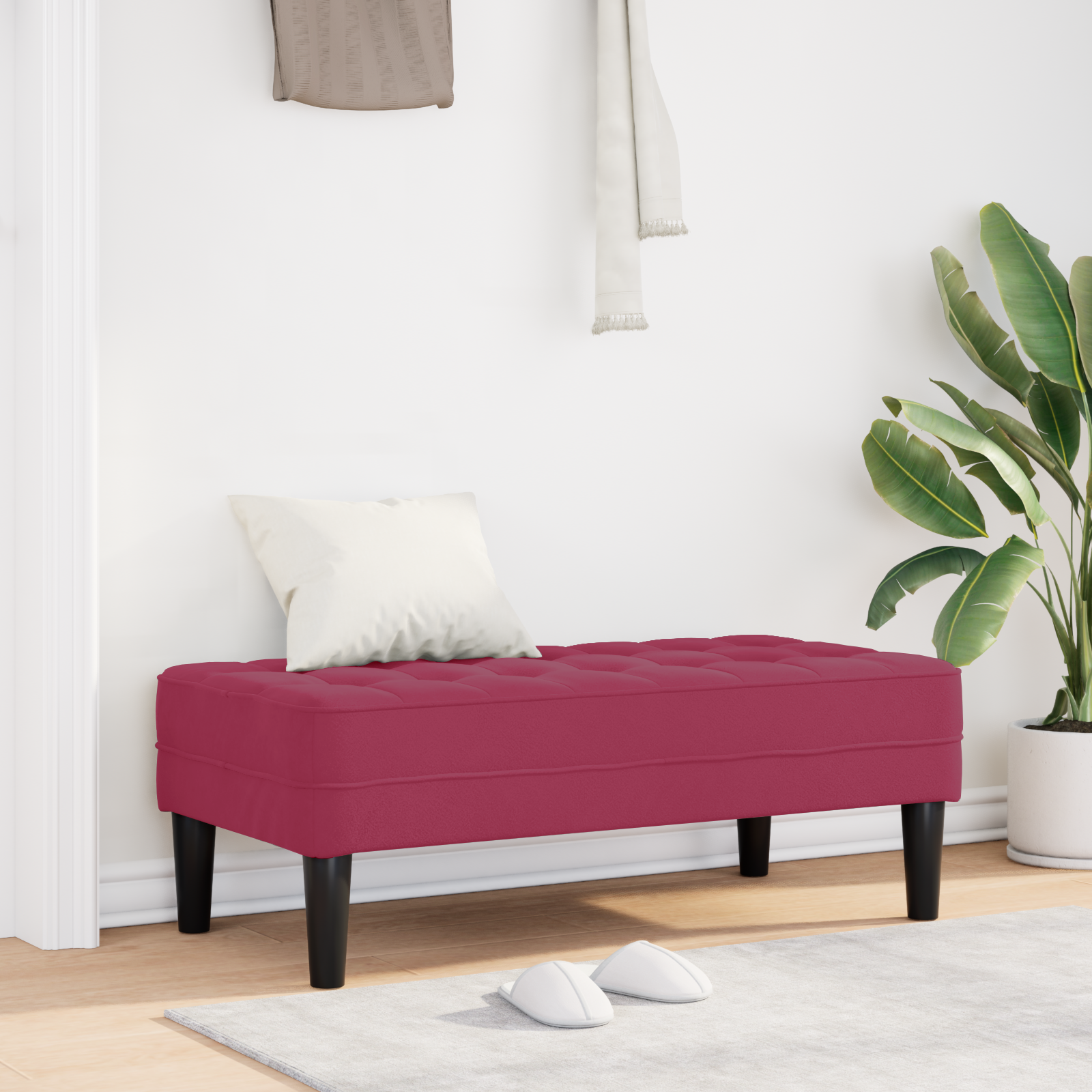 Thumbnail - vidaXL Bank Weinrot 113x57x39 cm Samt