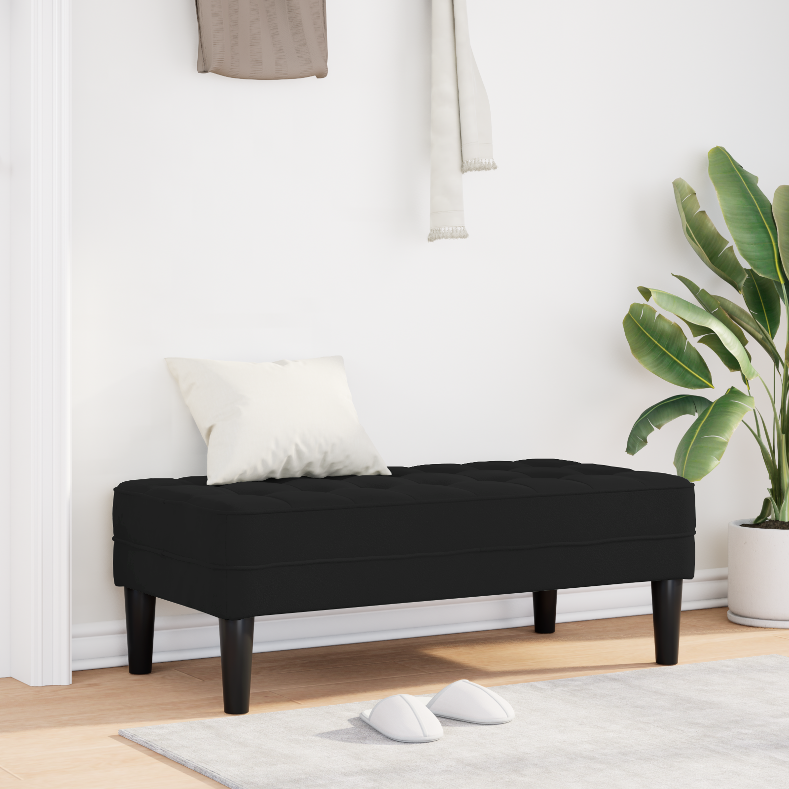 Suolas Juodas 113x57x39 cm Aksomas