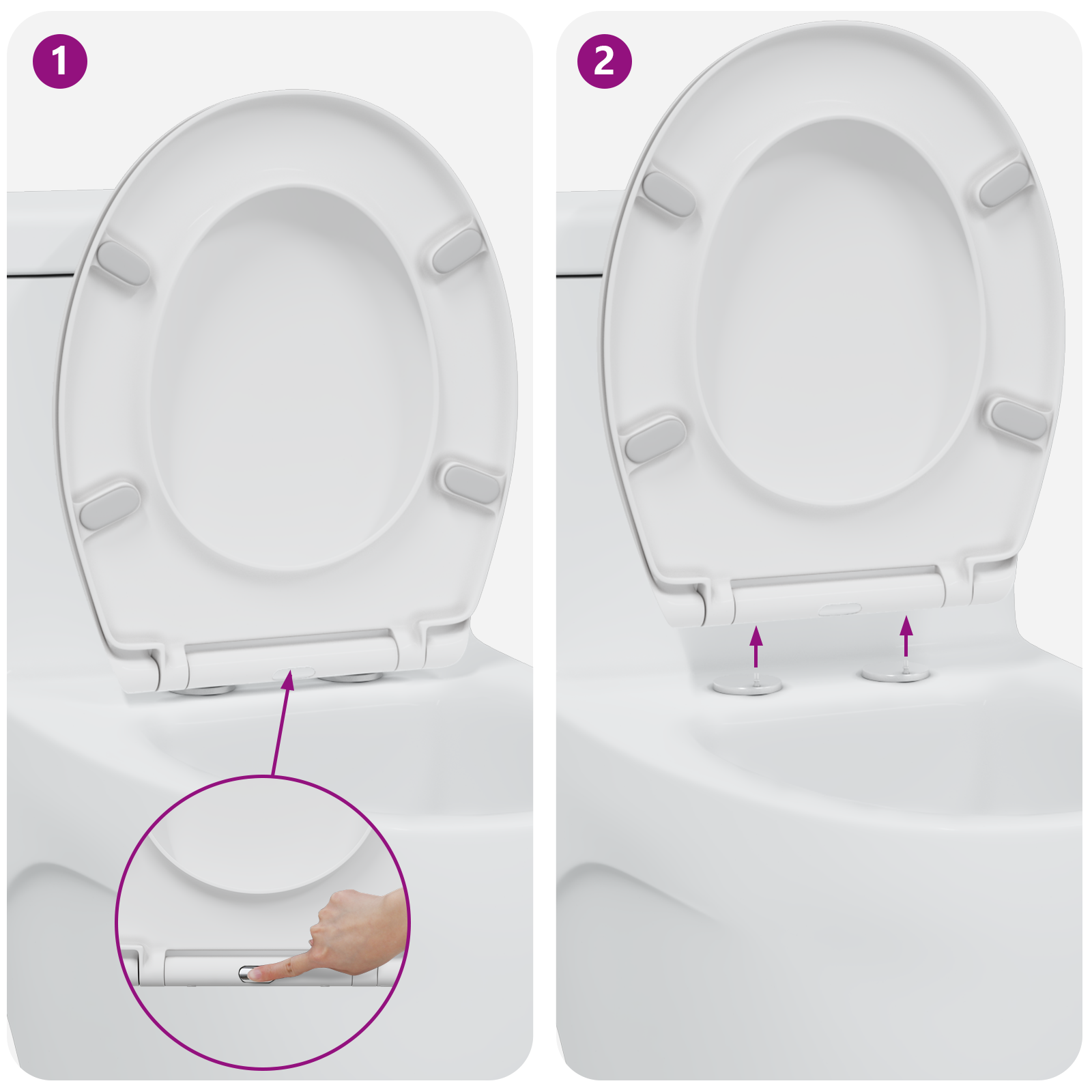 Quick Release Toilet Seat with Soft Close Duroplast White - Image 11