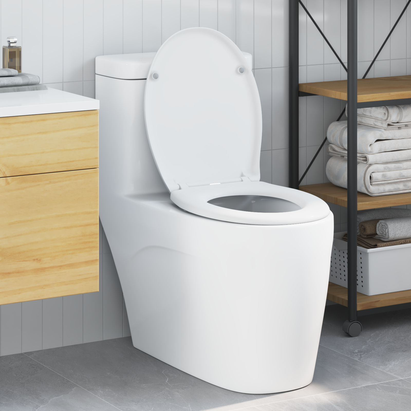 Quick Release Toilet Seat with Soft Close Duroplast White