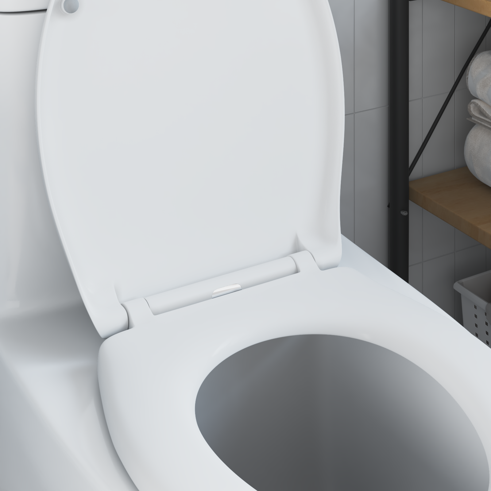 Quick Release Toilet Seat with Soft Close Duroplast White - Image 4