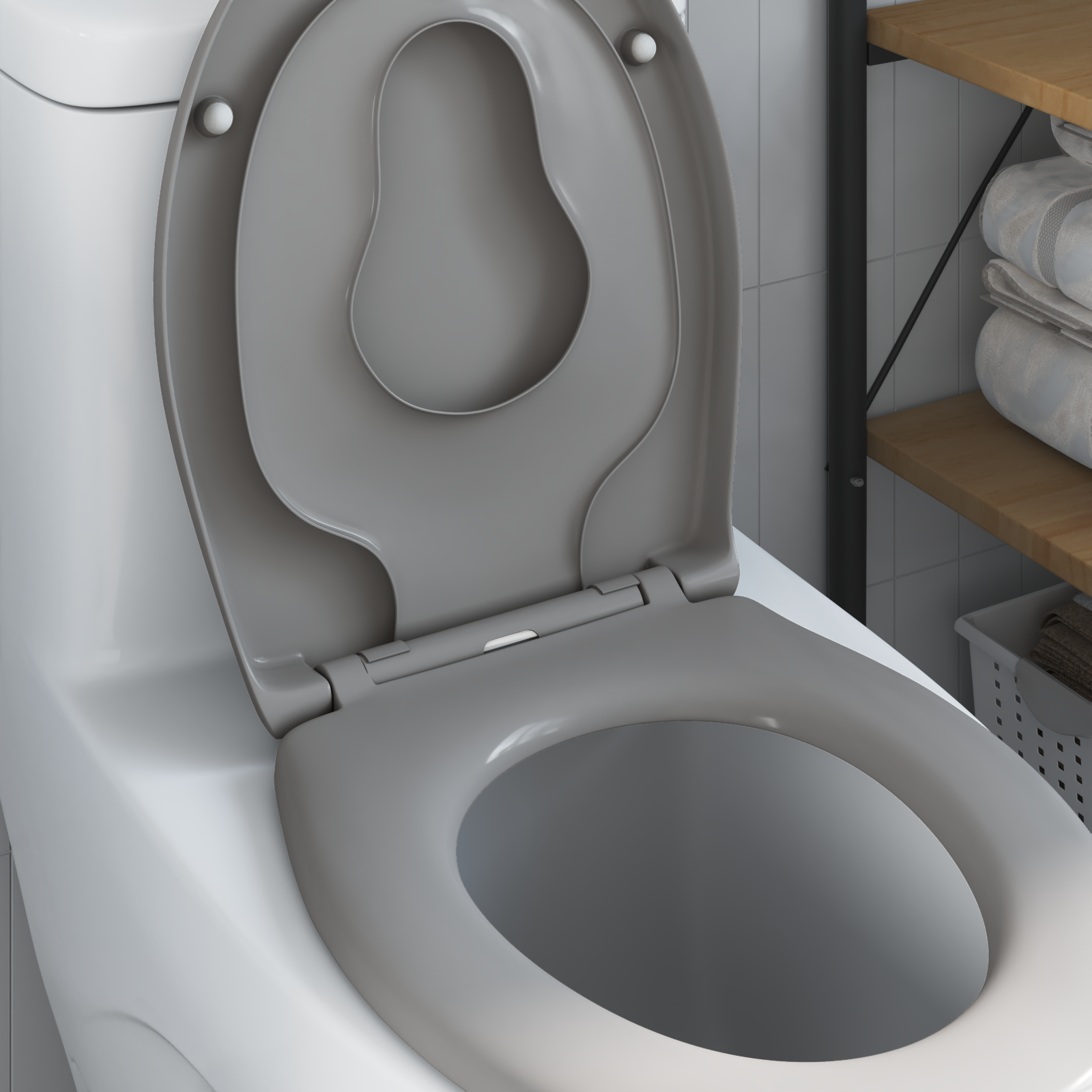 Family Toilet Seat with Child Seat Quick Release Duroplast - Image 4