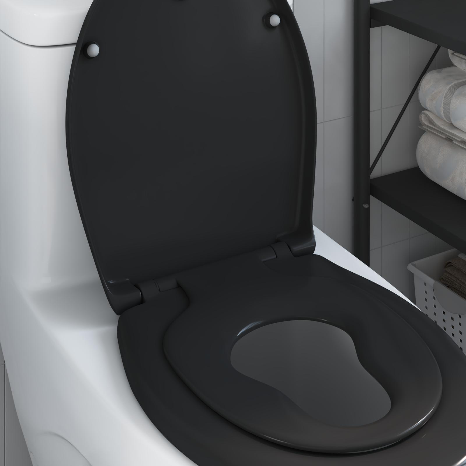 Family Toilet Seat with Child Seat Quick Release Duroplast - Image 4